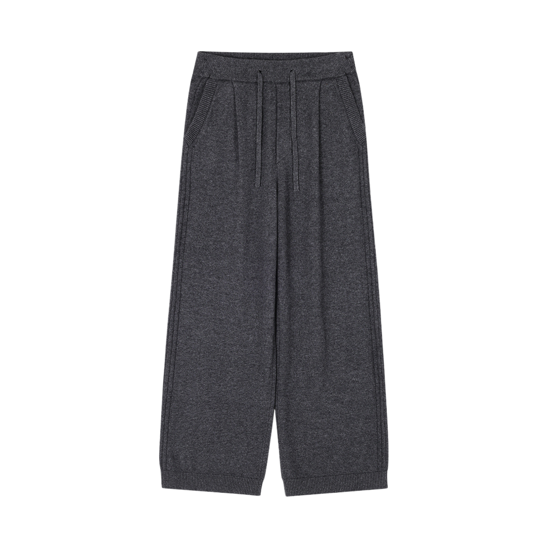 SI5PT814DG SONGZIO ZZERO Cashmere Blend Wide Knit Pants Dark Grey