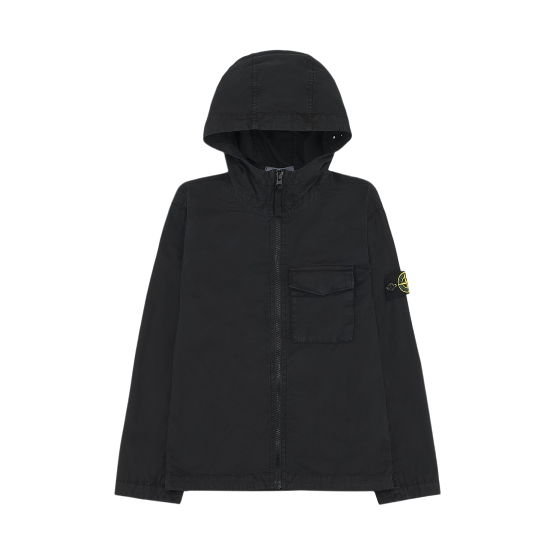 (키즈) 스톤 아일랜드 10210 로고 후드 자켓 블랙 - 23SS((Kids) Stone Island 10210 Logo Hooded Jacket Black - 23SS)
