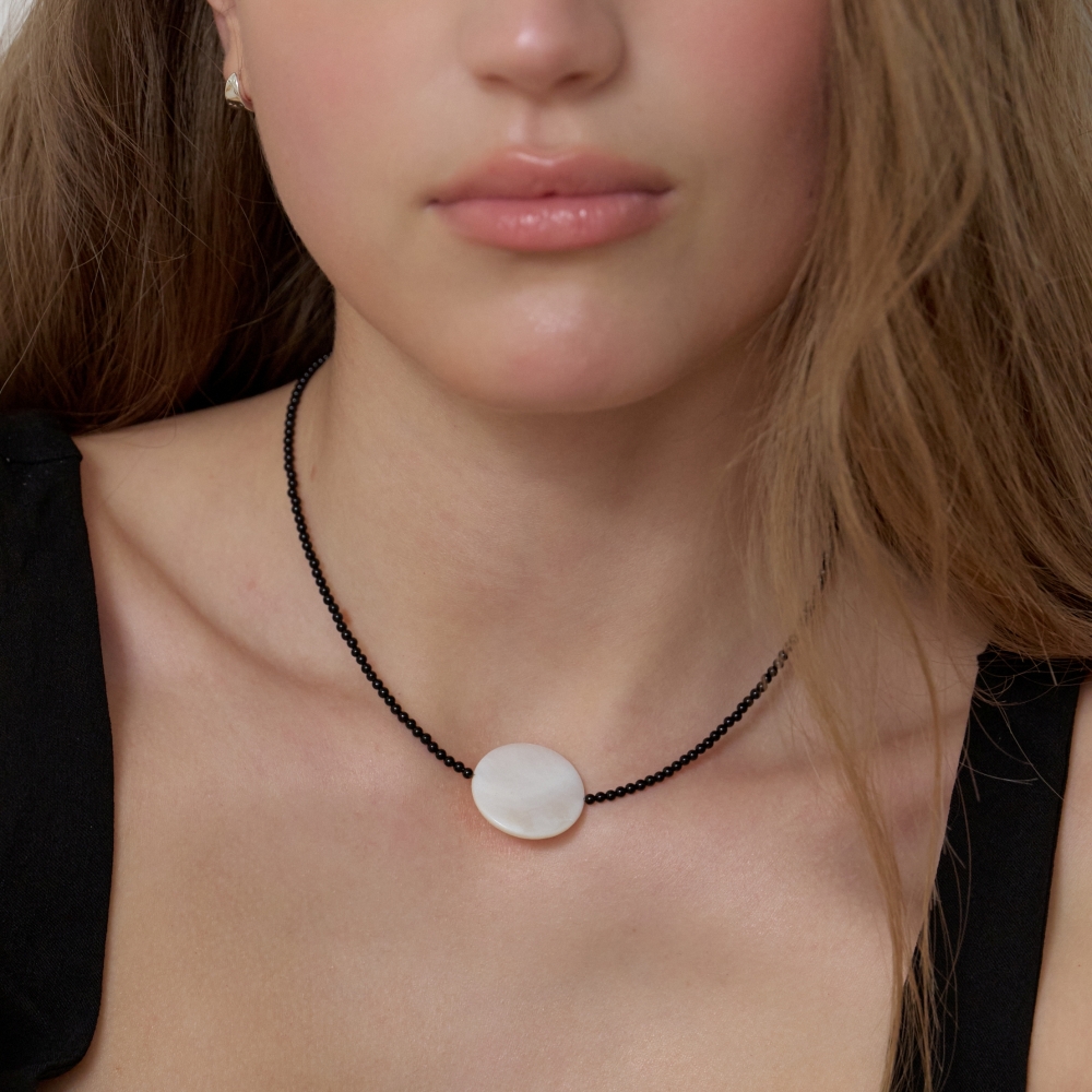 러브미몬스터 달 진주 오닉스 목걸이 블랙(lovememonster Moon Pearl Onyx Necklace BLACK) - 4