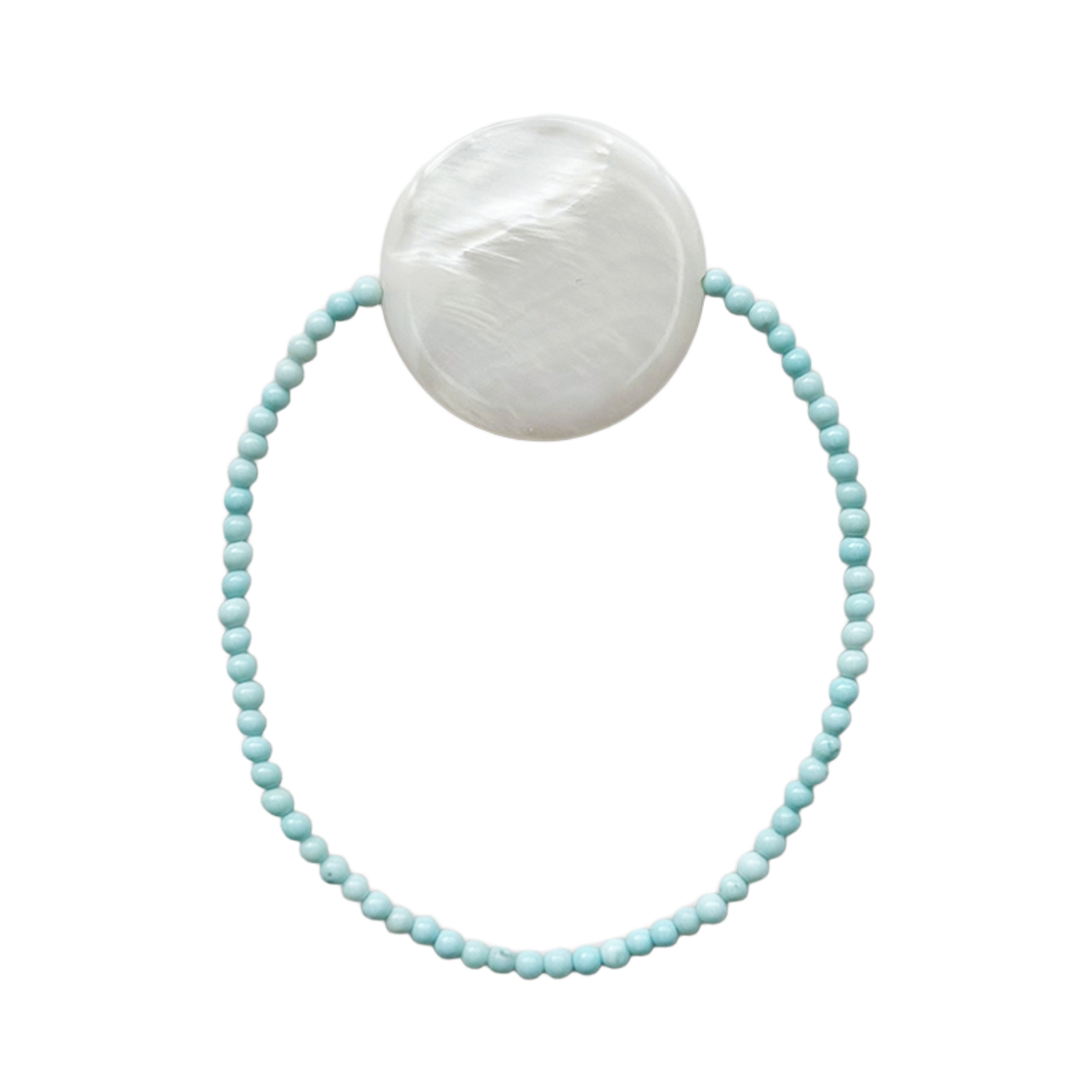 L262MBC020 lovememonster Moon Pearl Howlite Bracelet BABY BLUE