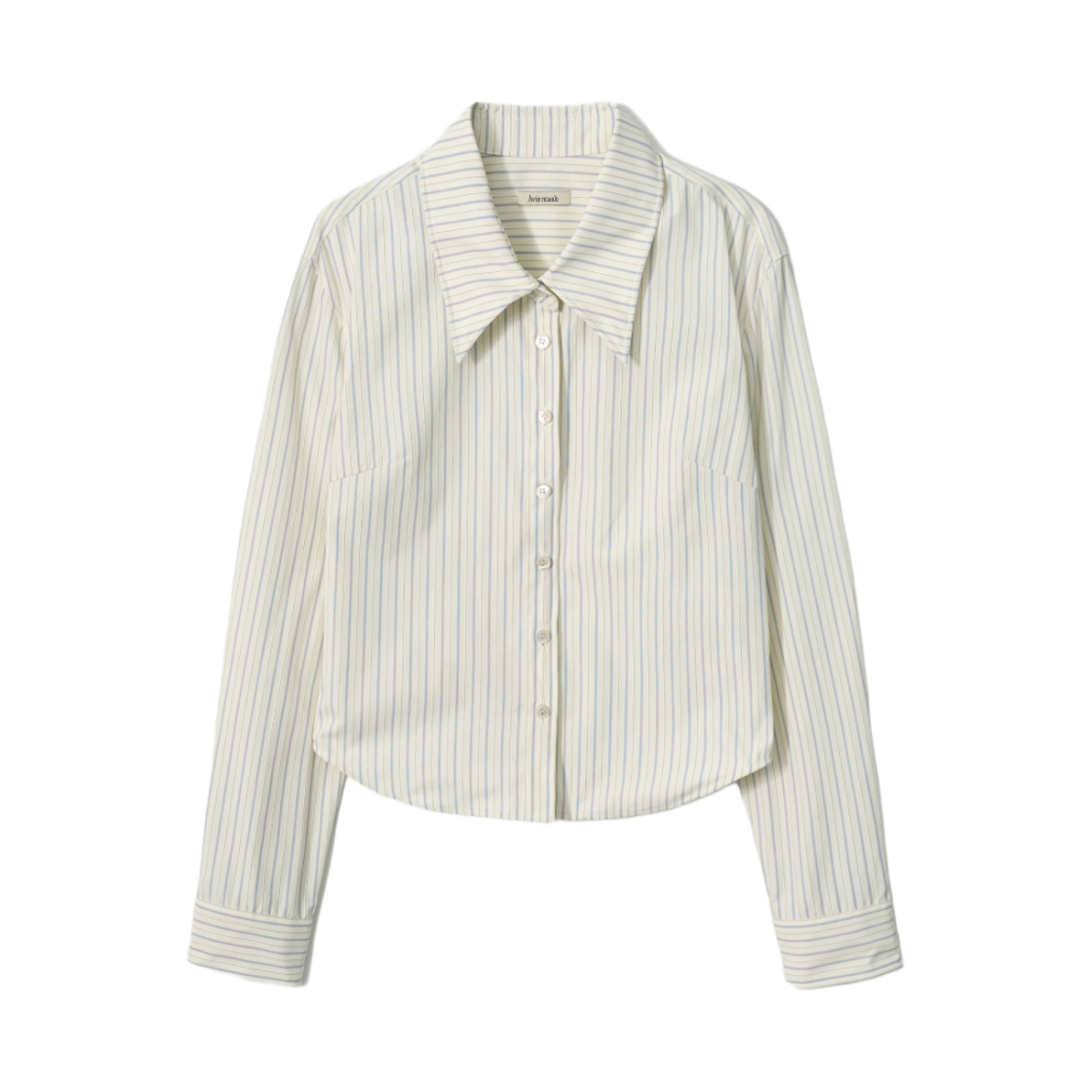 - (W) Aviemuah Striped Wire Hem Cropprd Shirt Striped