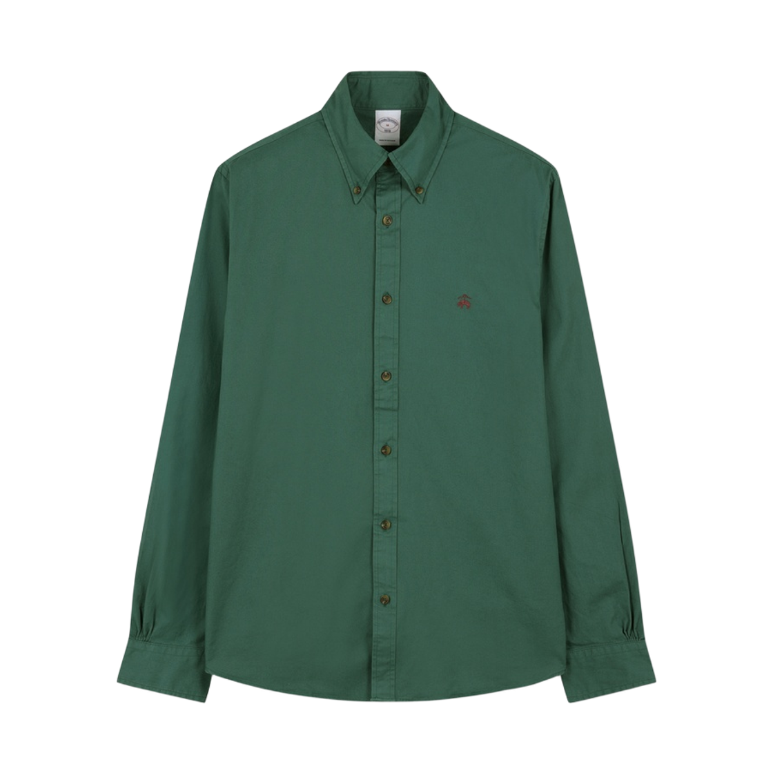 BBTHMMG302-ZGN BrooksBrothers Friday Twill Solid Logo Shirt Green