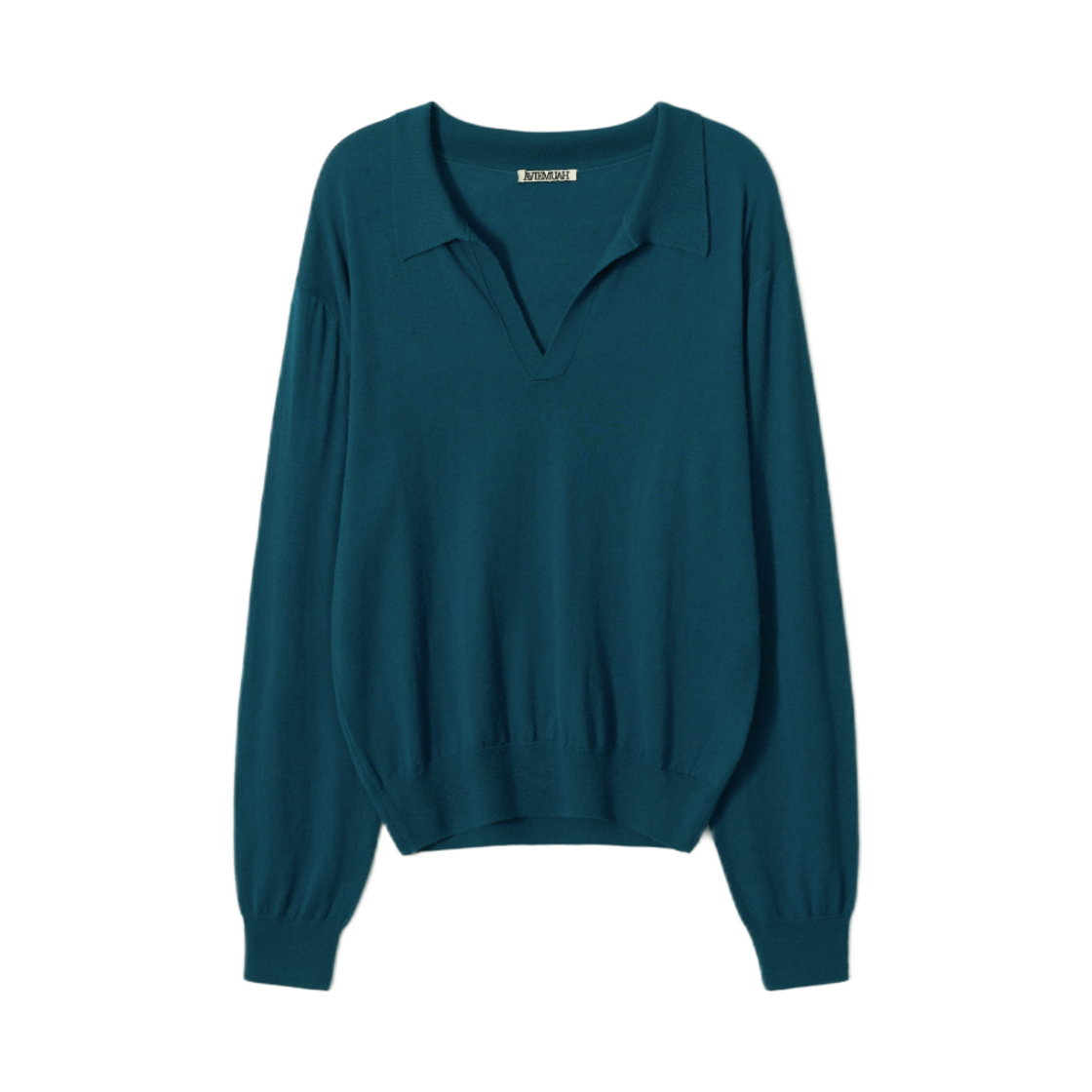 아비에무아 울 블렌드 스키퍼 니트 탑 다크 블루(Aviemuah Wool Blend Skipper Knit Top Dark Blue)