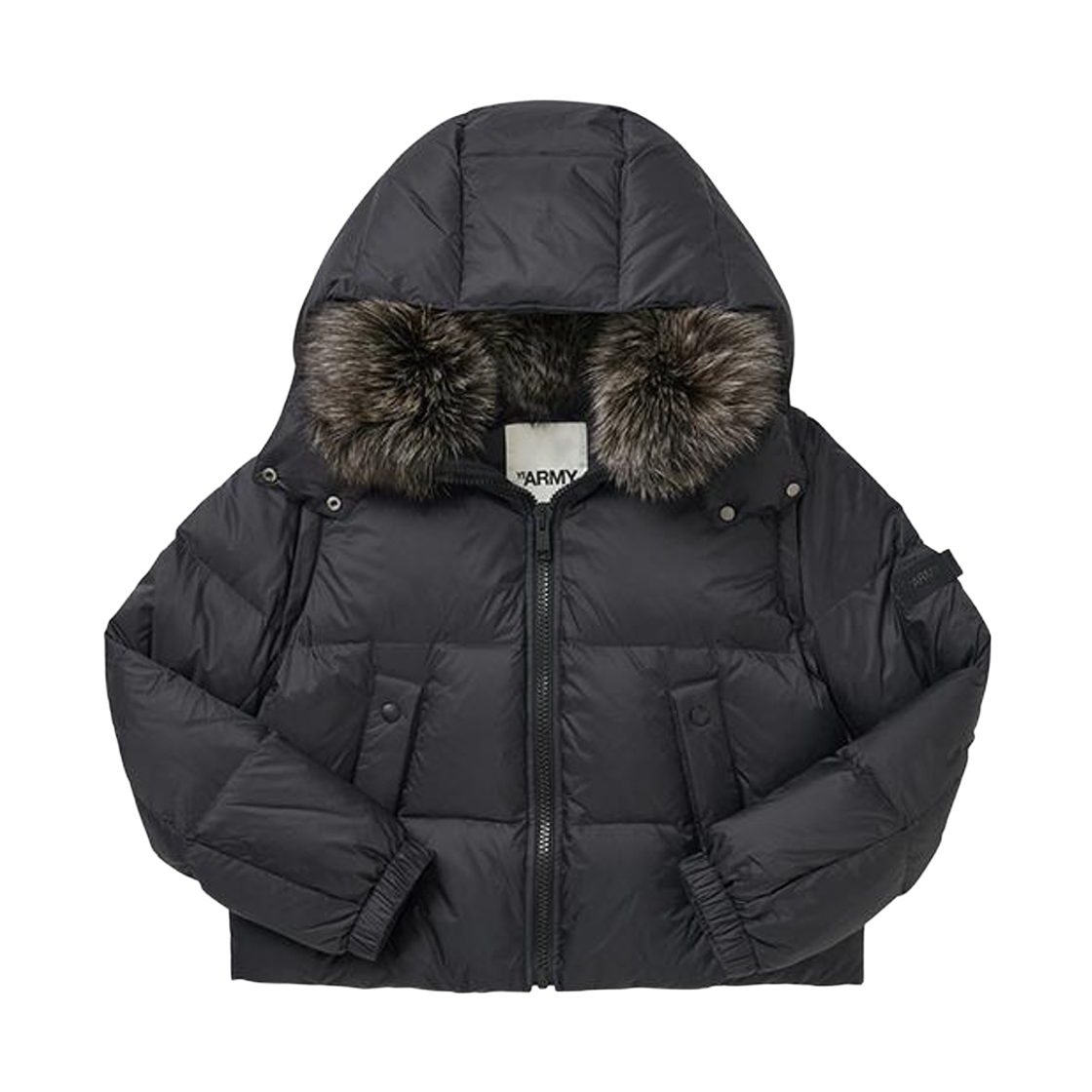(W) 이브 살로몬 아미 폭스 퍼 칼라 다운 자켓 블랙((W) Yves Salomon Army Fox Fur Collar Down Jacket Black) - 1