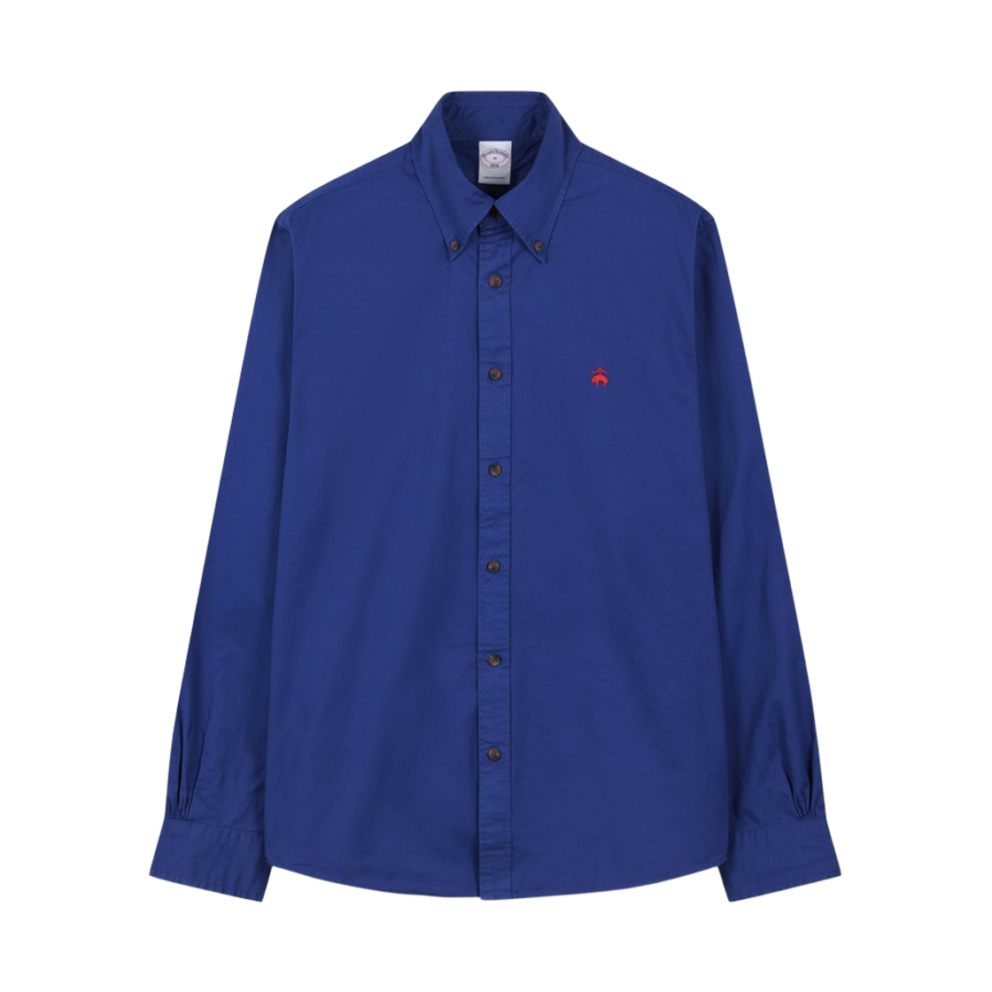 BBTHMMG302-ZBL BrooksBrothers Friday Twill Solid Logo Shirt Blue