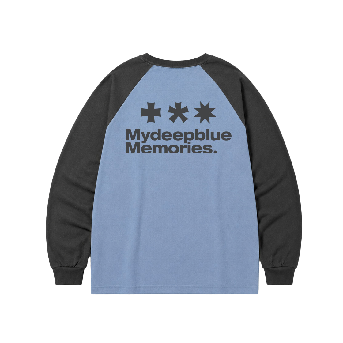 26082401 MydeepblueMemories Mm Symbol Logo Raglan Tee Blue Charcoal