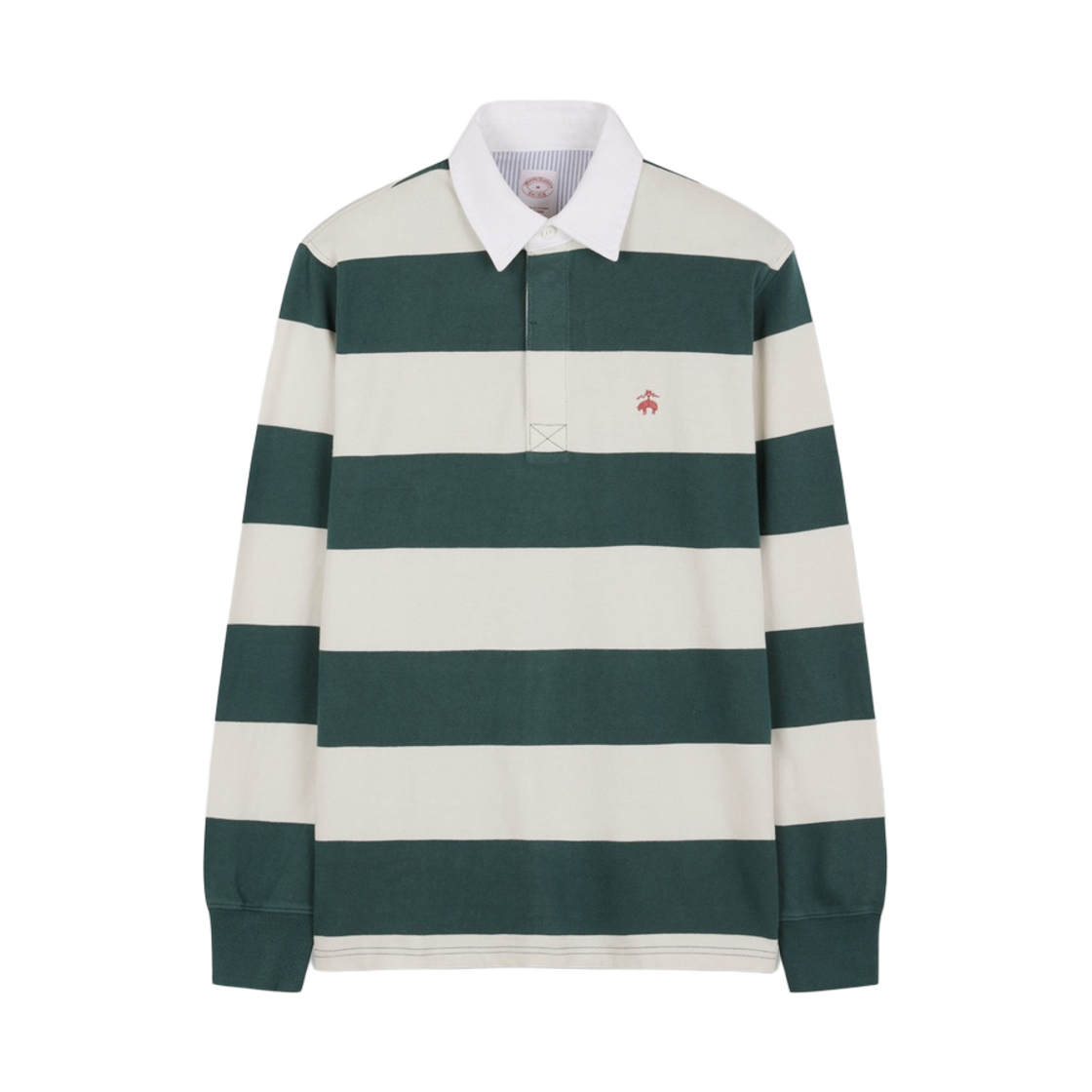 BBNTMMG302-ZGN BrooksBrothers Bold Stripe Rugby Shirt Green