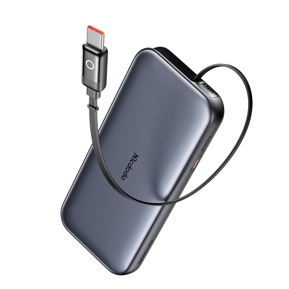 맥도도 45W C타입 케이블 일체형 고속충전 보조배터리 10000mAh MC592(45W LED Display Power Bank 10000mAh Built-in USB-C Retractable Cable)