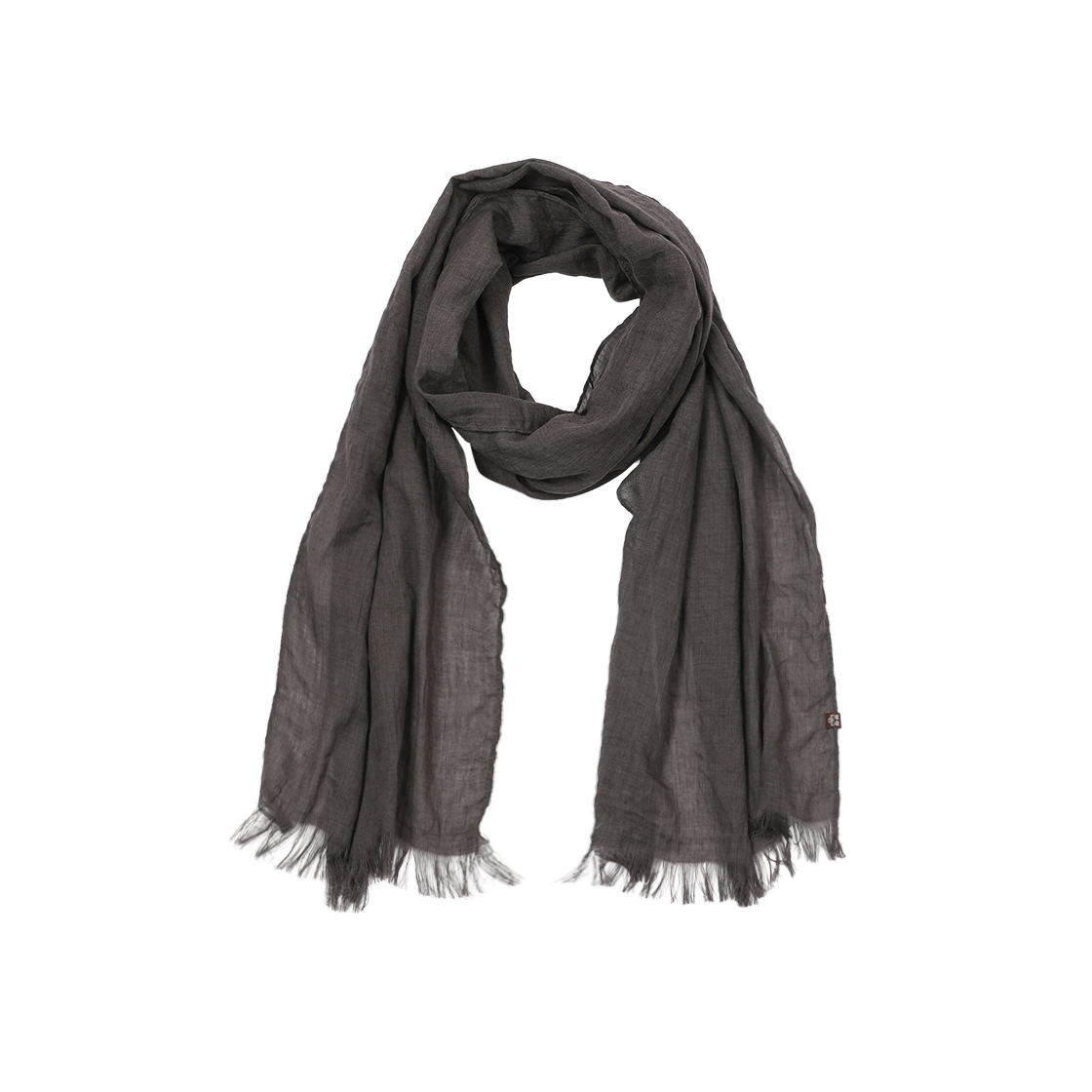 HM6LMU0021A4 Polyteru Human Index Silky Scarf Gray