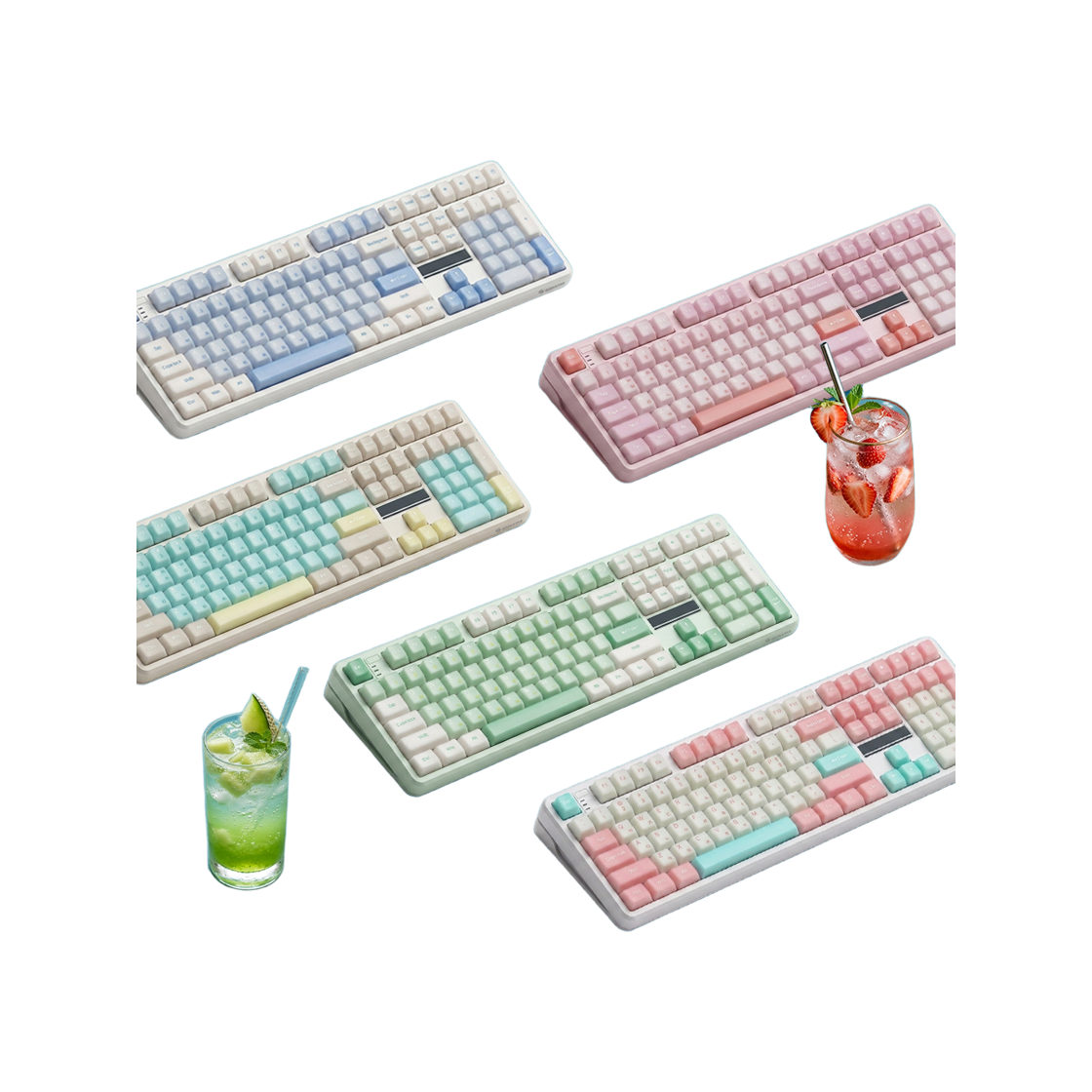 긱스타 GKG108ADE 유무선 사무용 게이밍 기계식 풀배열 키보드, HMX 소다축 (5 color)(Geekstar GKG108ADE Wired & Wireless Full-Sized Mechanical Office & Gaming Keyboard (5 Colors)) - 5