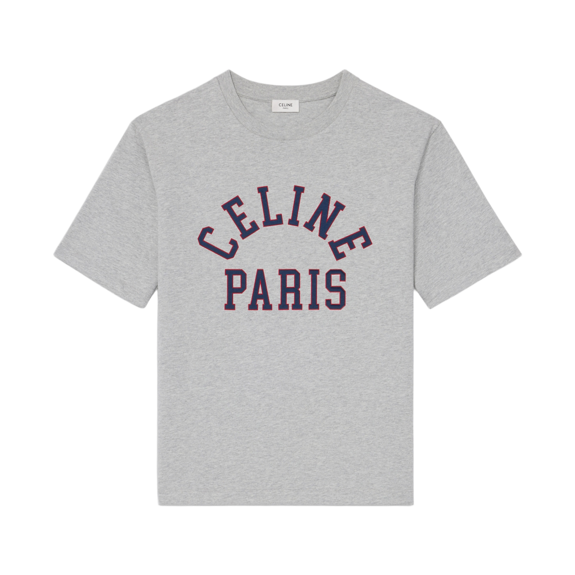 RX0TF1242-GLQ1 (W) Celine Loose T-Shirt in Cotton Jersey Grey Melange Blue