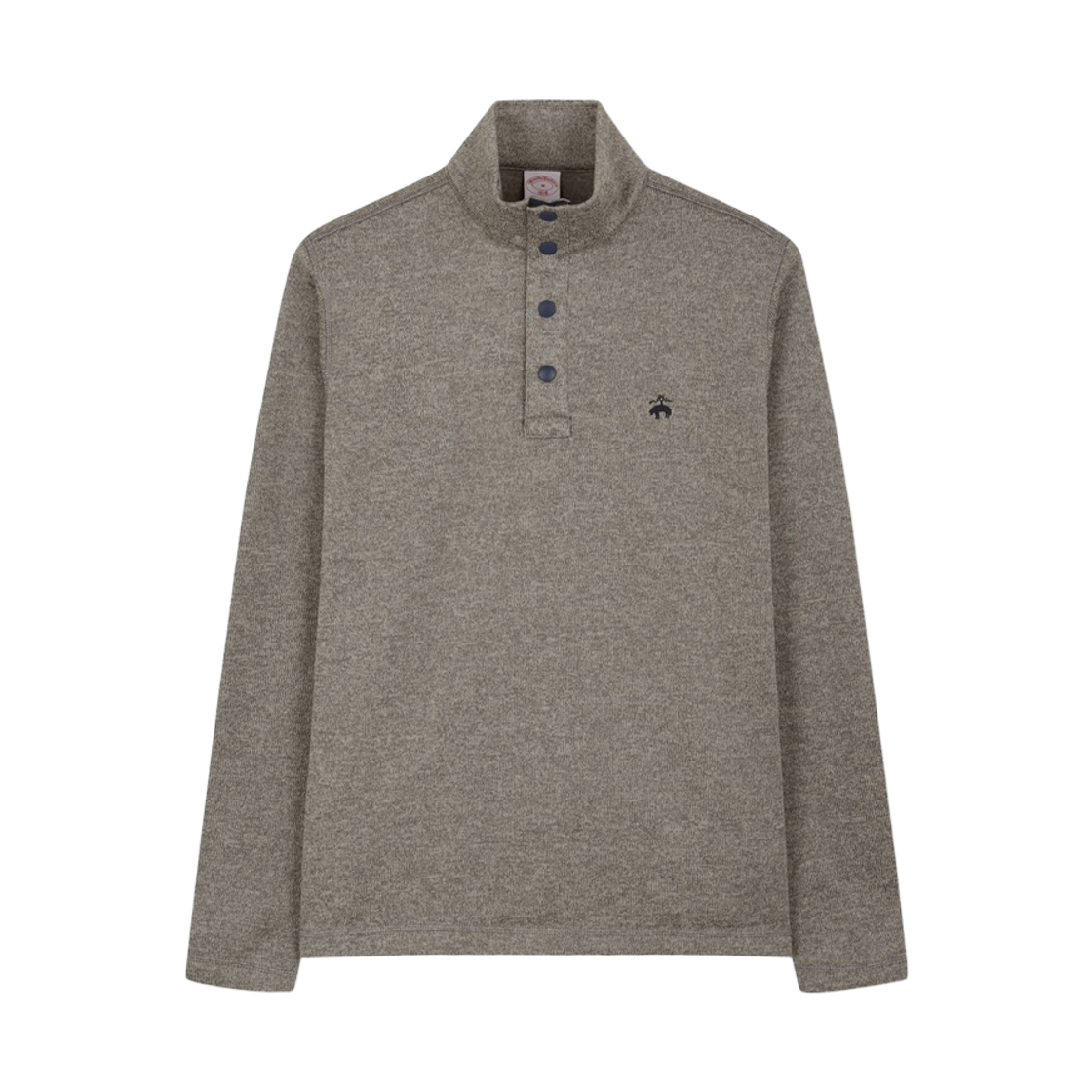 BBNPMFG301-ZGR BrooksBrothers Half Neck Button Fleece Grey