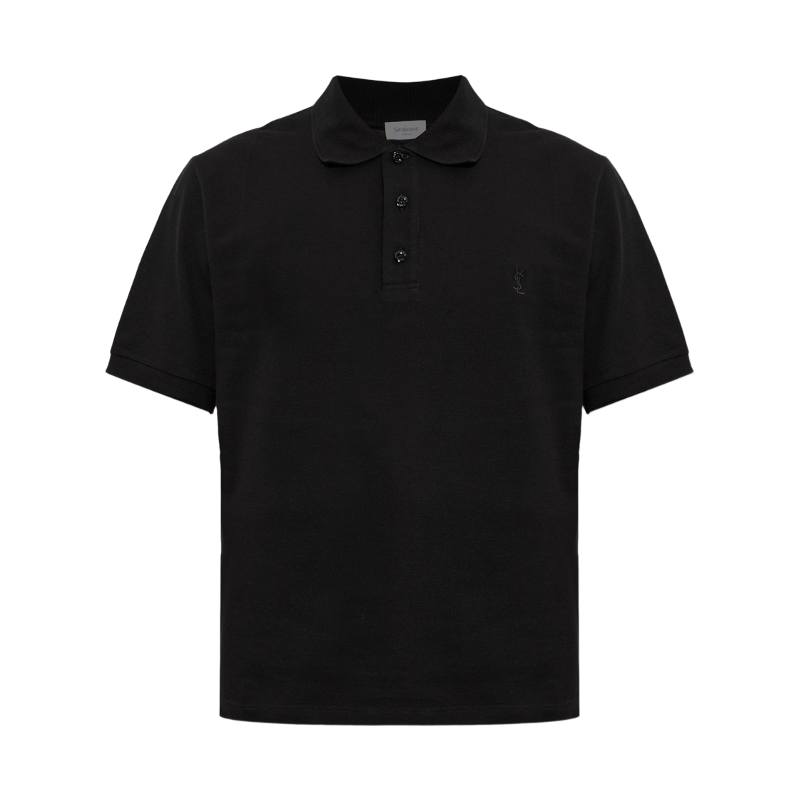 A001BF-Y38EK-1000 Saint Laurent Polo T-Shirt Black