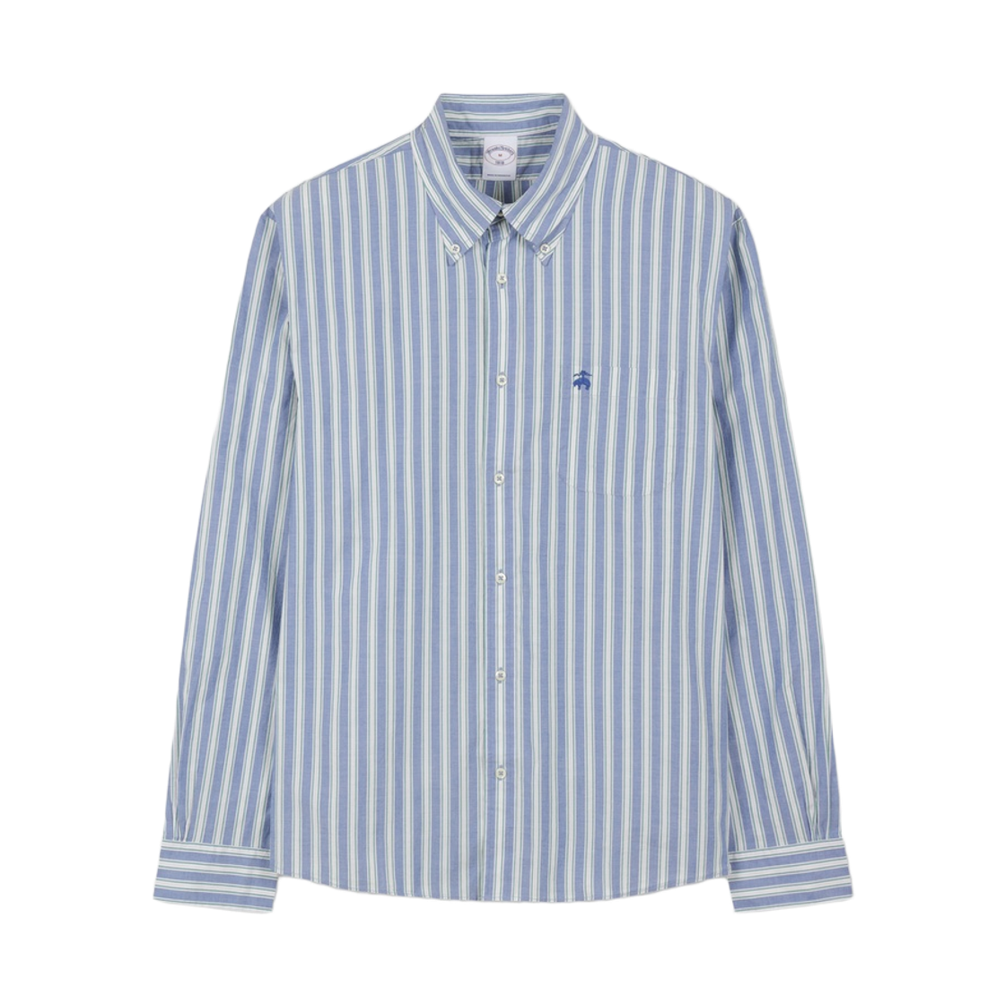 BBTHMMG301-ZBL BrooksBrothers Friday Poplin Stripe Pattern Shirt Blue
