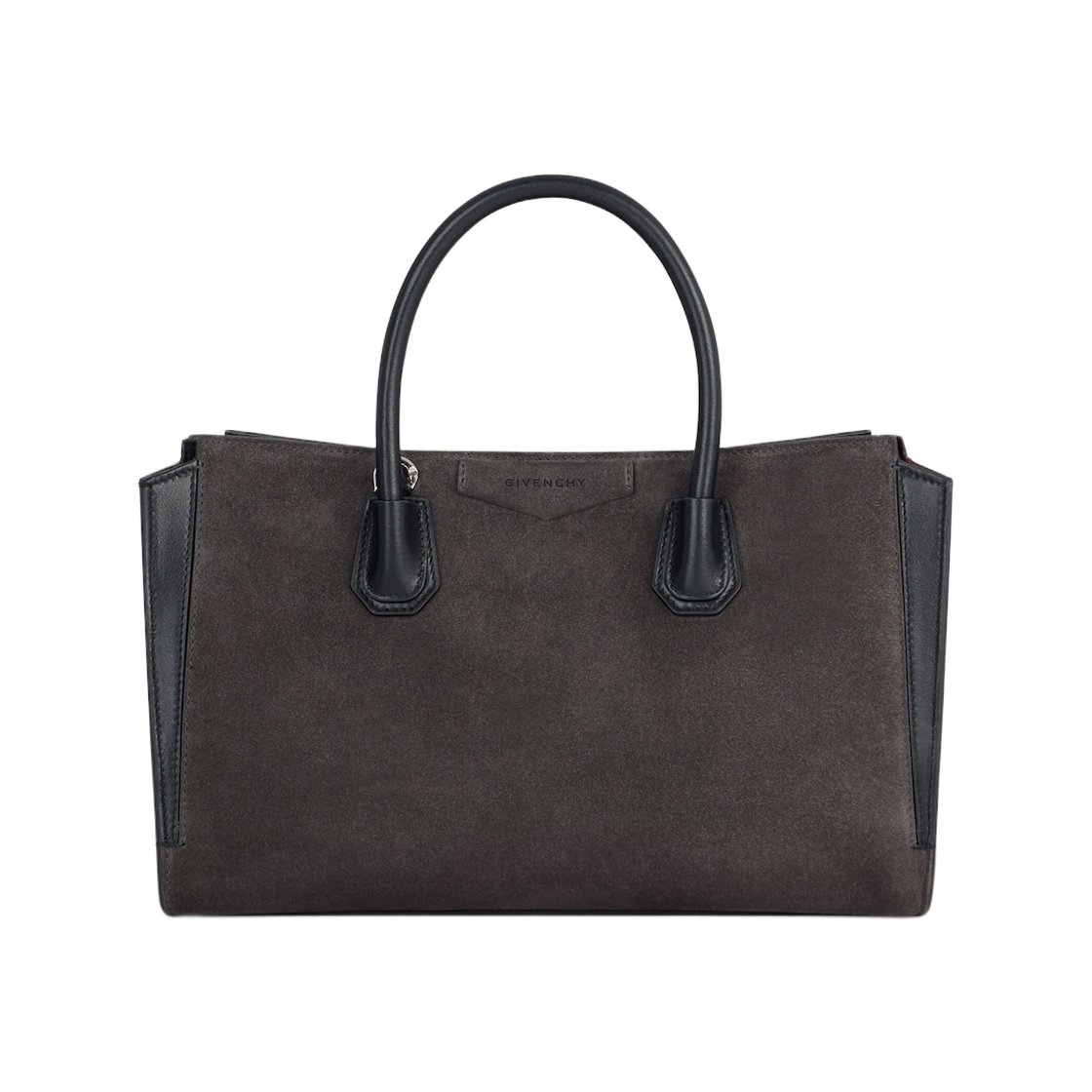 BB5197B2D6-021 Givenchy Small Antigona Bag in Suede Leather Dark Grey