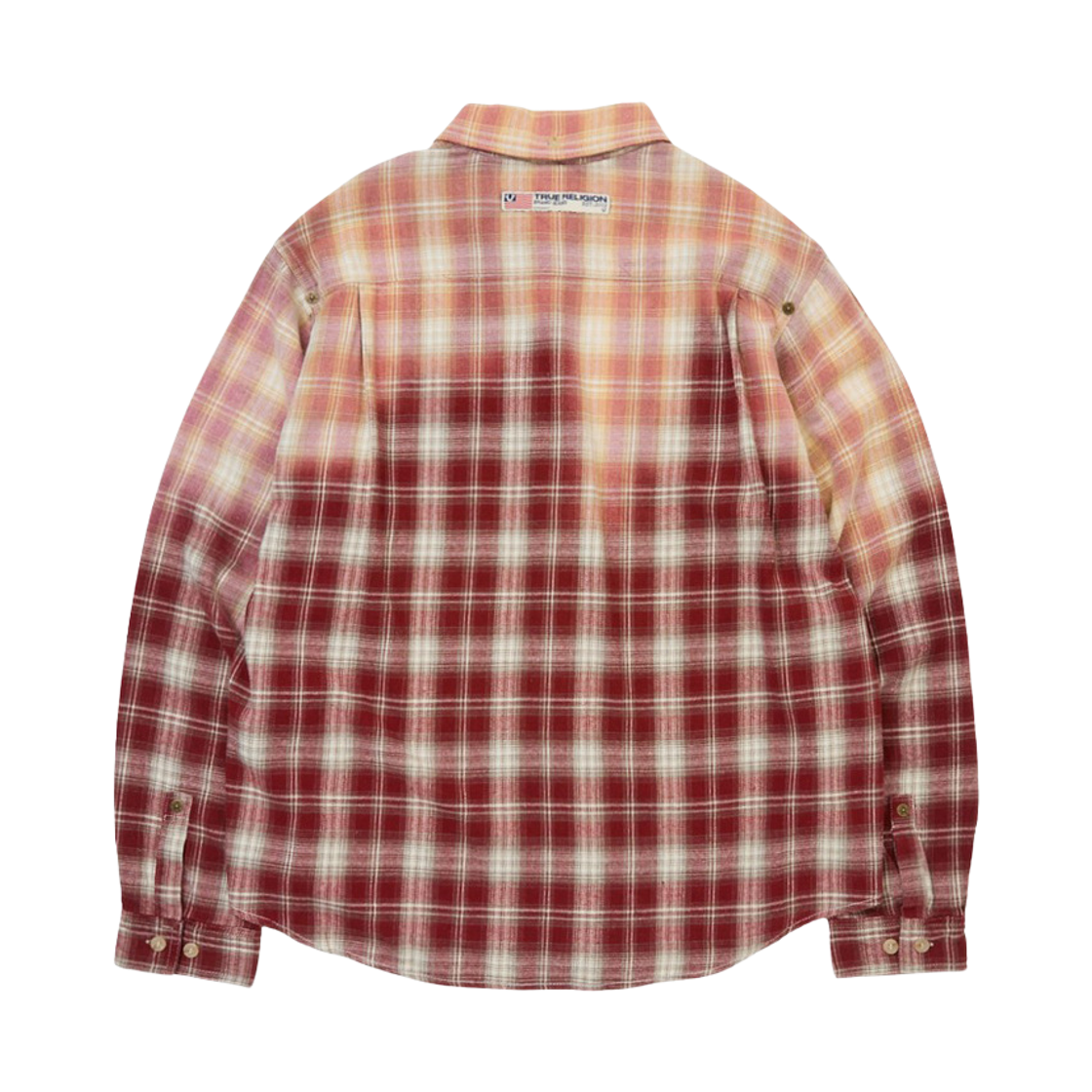 트루릴리젼 멜트다운 싱글 포켓 체크 셔츠 (워시드) - 워시드 레드(True Religion Meltdown Single Pocket Check Shirt (Washed) - Washed Red) - 2