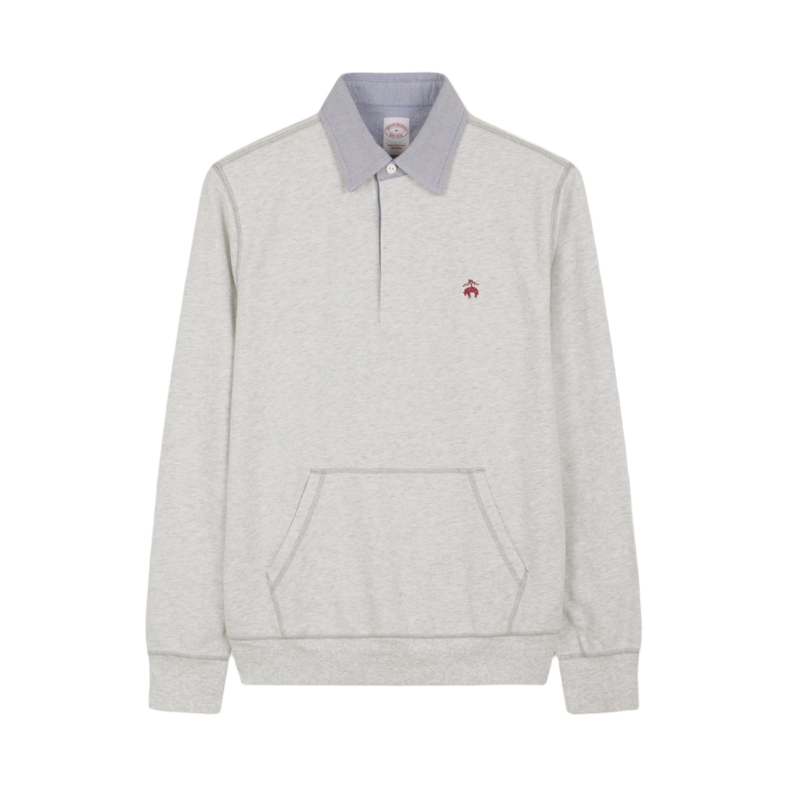 BBNTMMG303-ZGR BrooksBrothers Solid Denim Rugby Shirt Grey