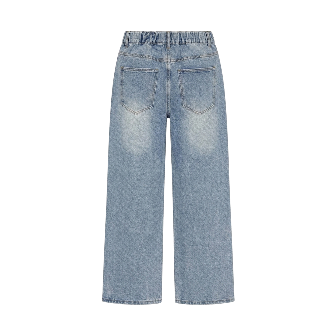 지크립 릴렉스 페이드 워시드 하프밴딩 와이드 데님 팬츠 연블루(GCLIP Relaxed Fade Washed Half-Banding Wide Denim Pants Light Blue) - 3