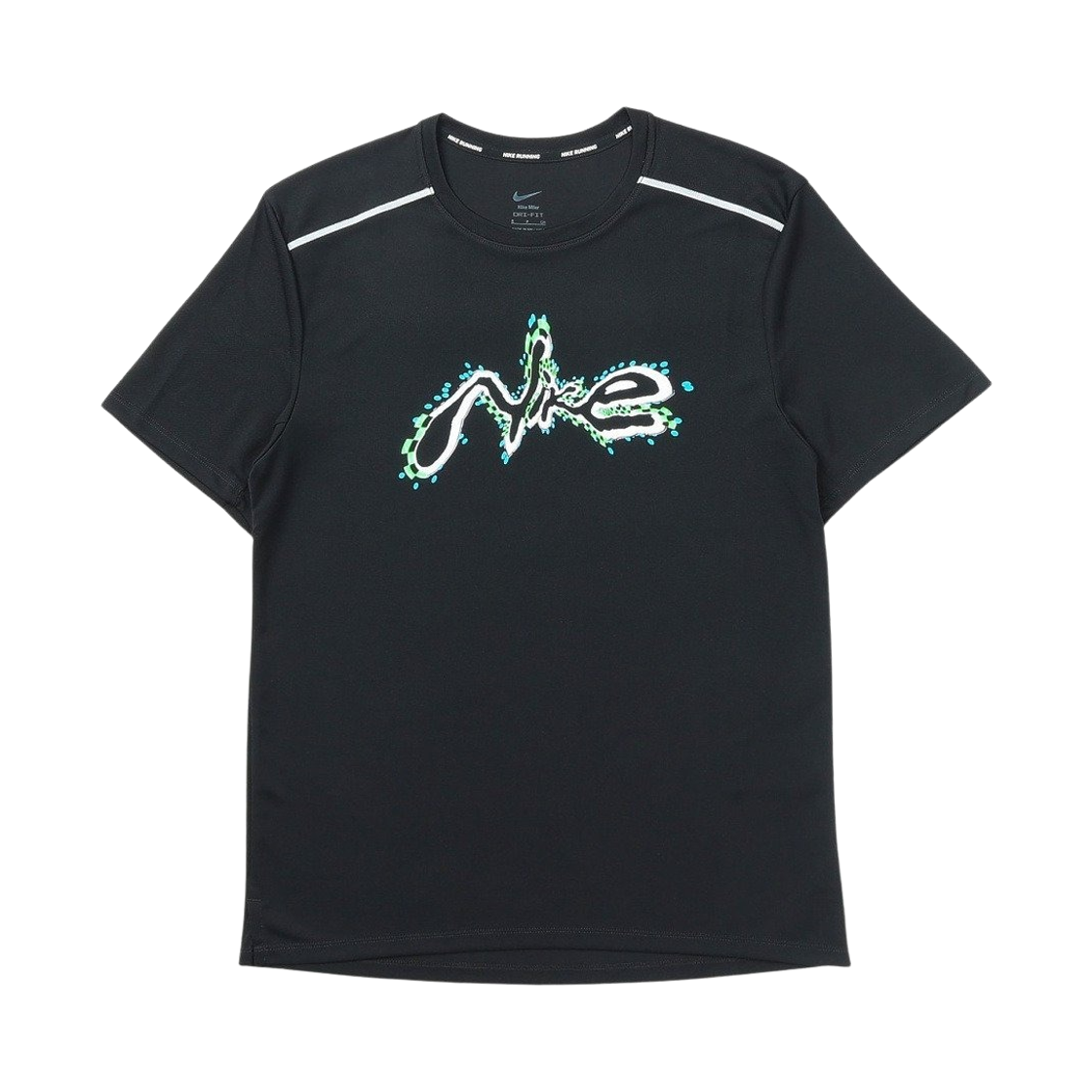 IM5235-011 Nike Miler Dri-Fit Running Short Sleeve Top Black White (IM5235-011)