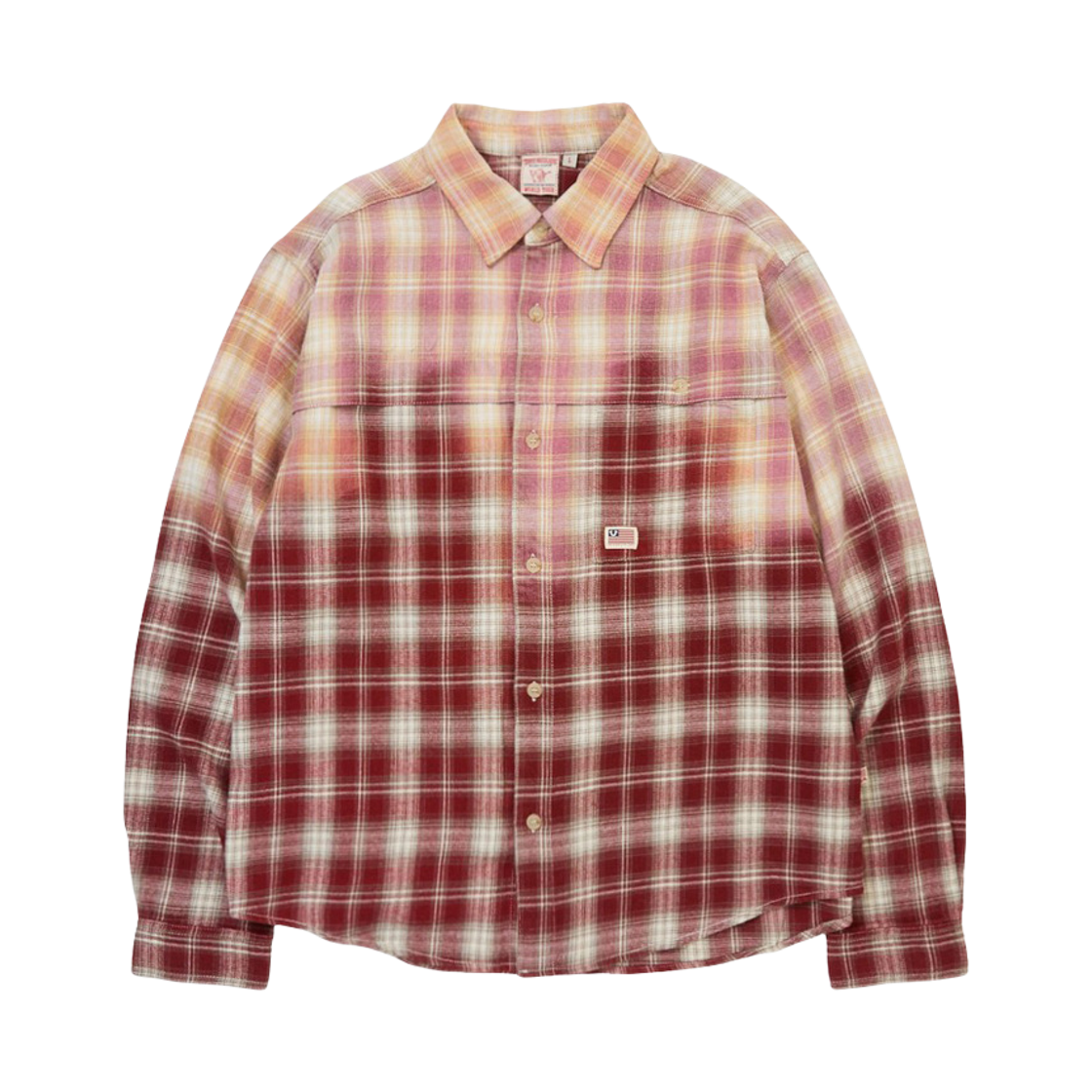 트루릴리젼 멜트다운 싱글 포켓 체크 셔츠 (워시드) - 워시드 레드(True Religion Meltdown Single Pocket Check Shirt (Washed) - Washed Red)