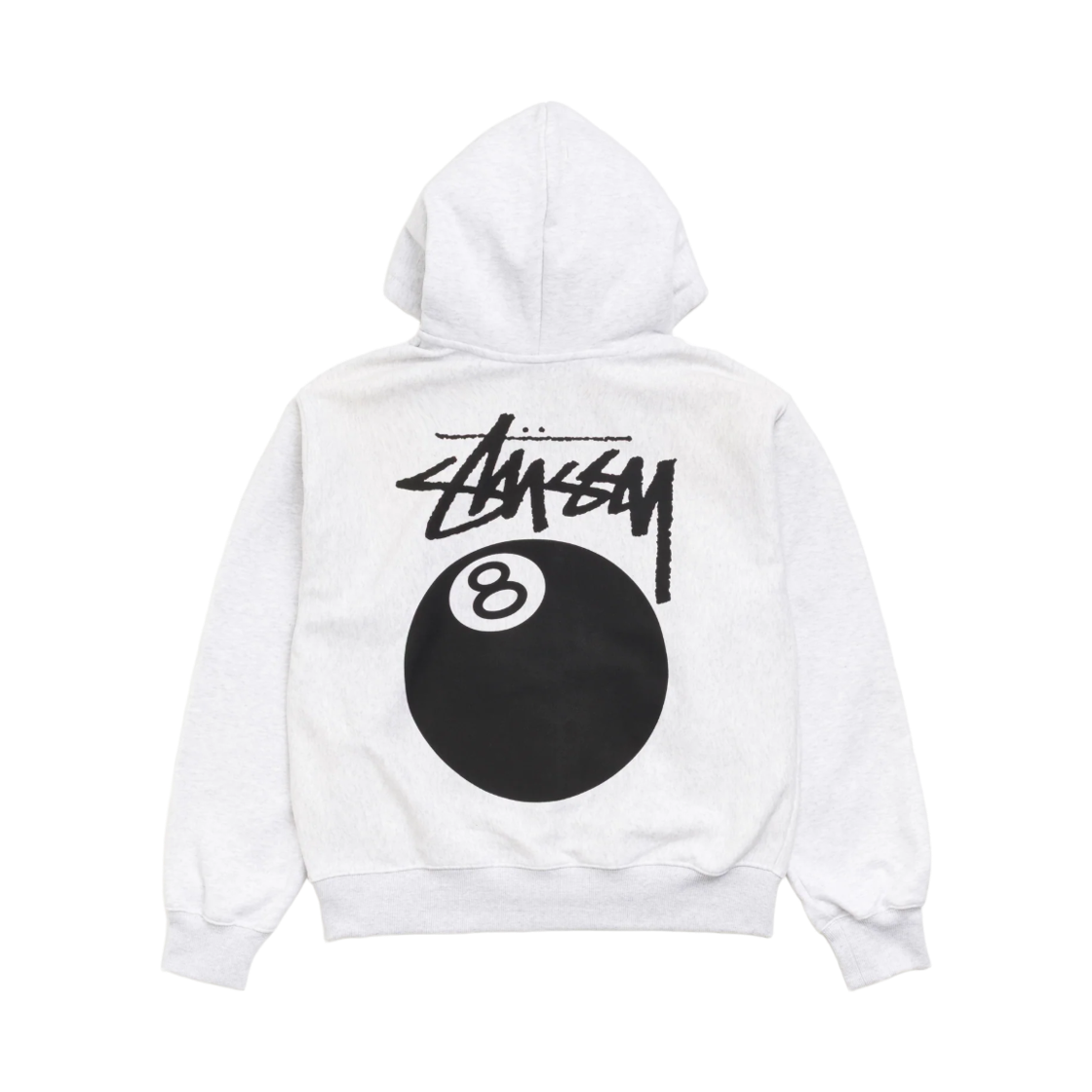 1975103 Stussy 8 Ball Zip Hoodie Ash Heather
