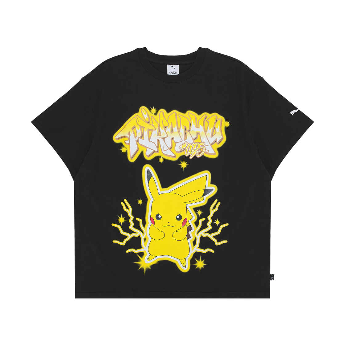 635658-01 Puma x Pokemon Pikachu Oversized T-Shirt Black