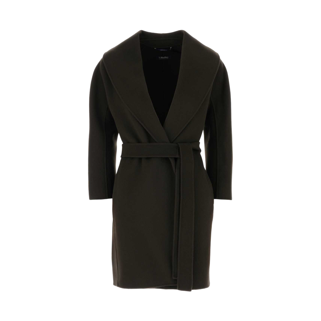 MESSI-084 (W) S Max Mara Messi Wool Robe Coat Dark Brown