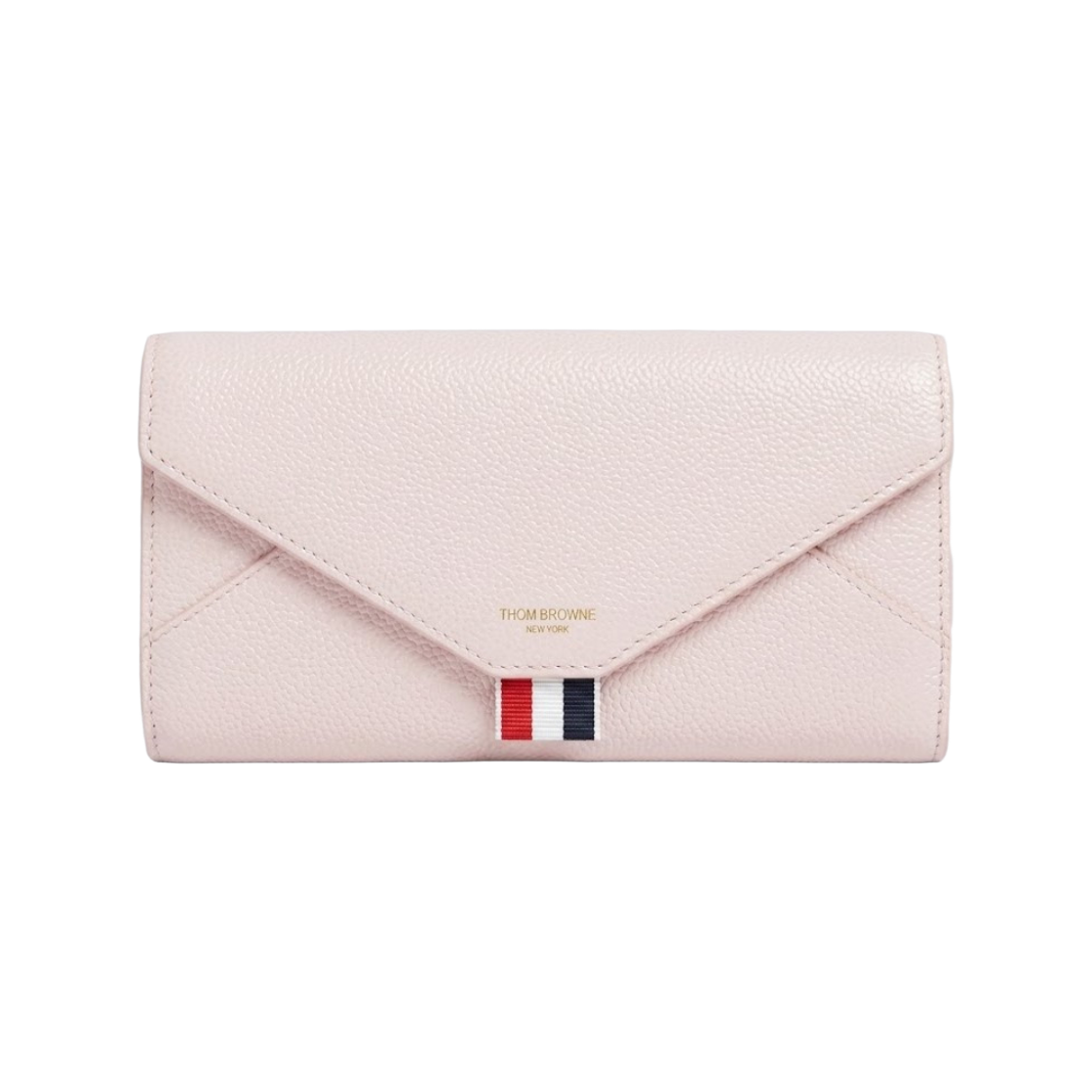 FAW065A-00198-680 Thom Browne Pebble Grain Leather Envelope Long Wallet Light Pink