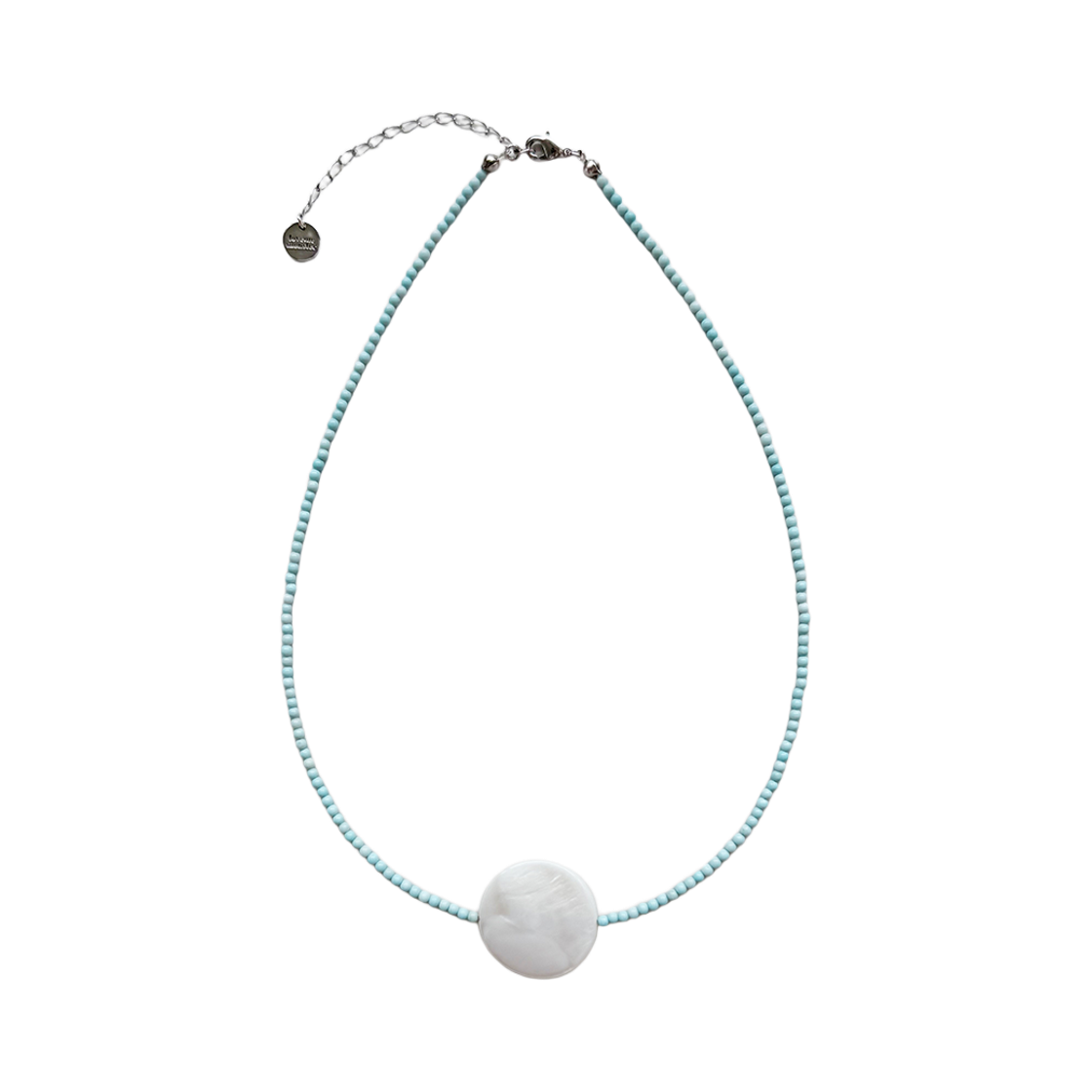 L262MNK020 lovememonster Moon Pearl Howlite Necklace BABY BLUE