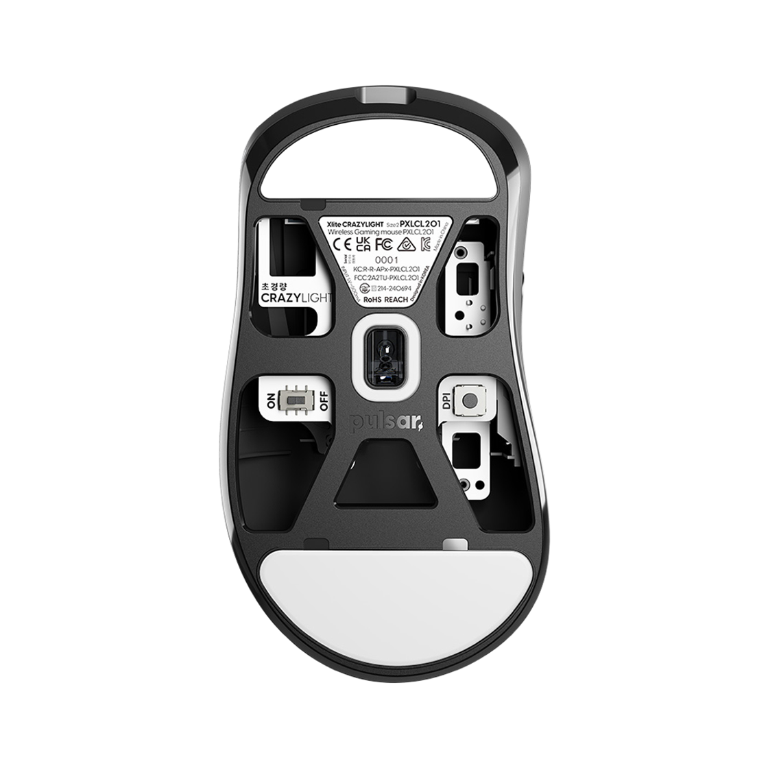 펄사 Xlite CrazyLight 크레이지라이트 무선 게이밍 마우스 미디움사이즈 제트블랙색상(Pulsar Xlite CrazyLight Medium Jet Black) - 2