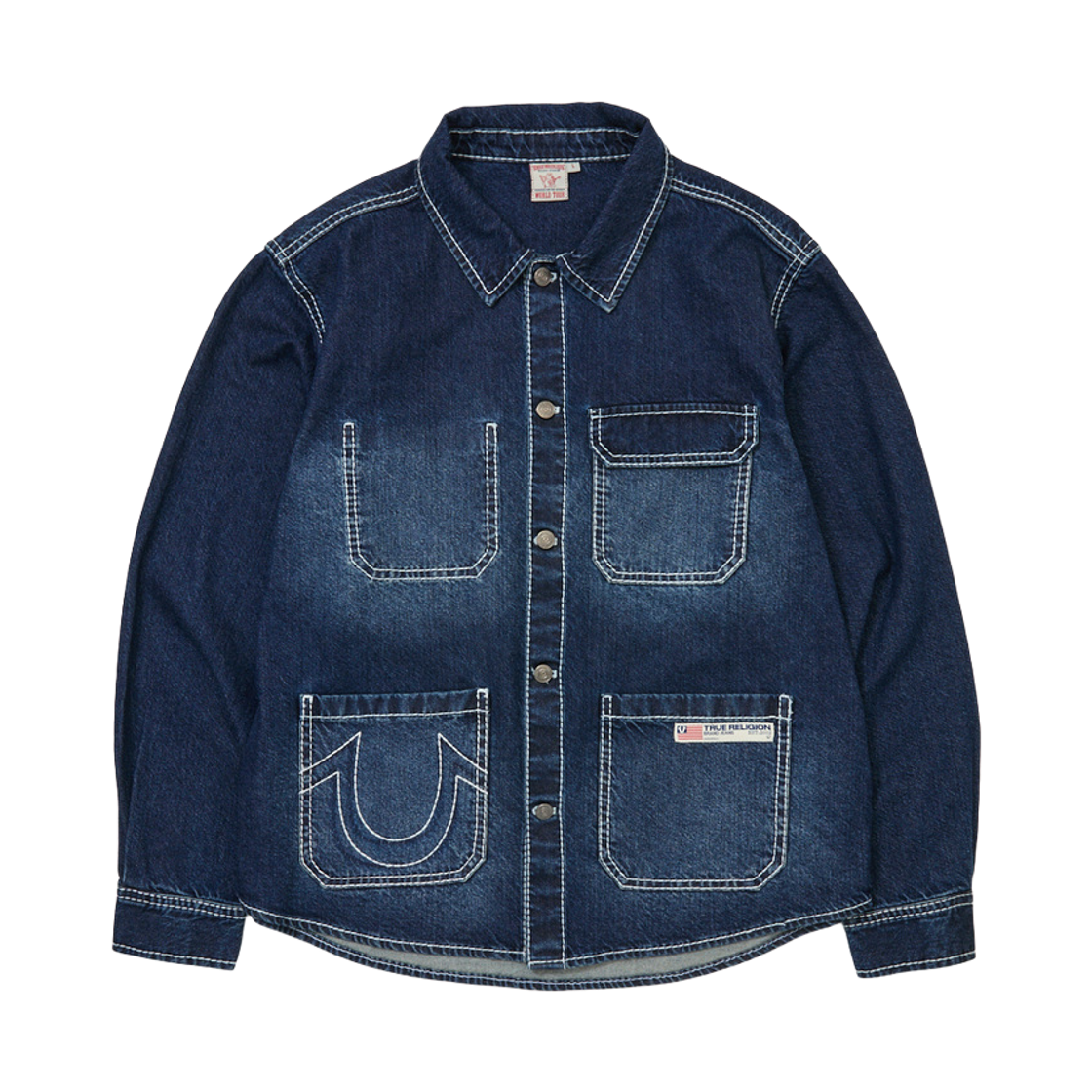 TRB3DJU102WID True Religion Big T Denim Work Jacket - Washed Indigo