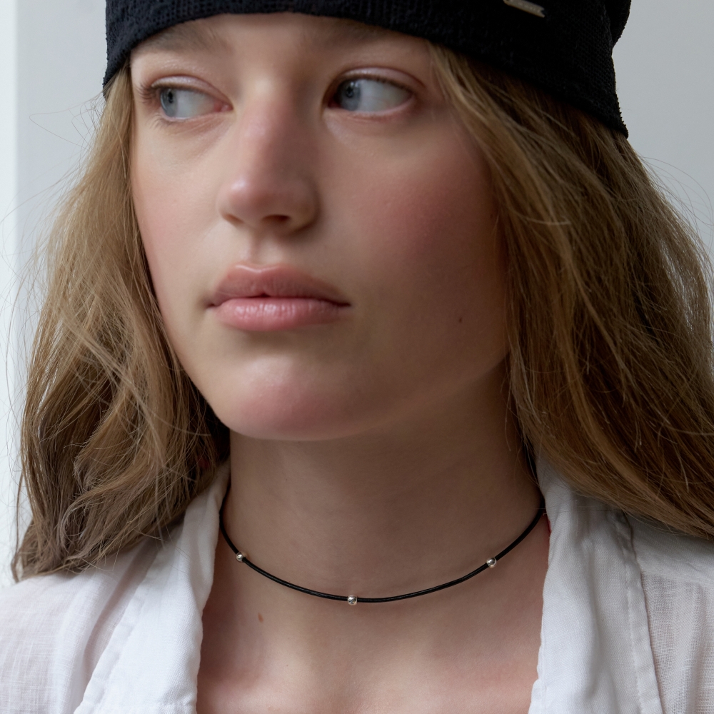 러브미몬스터 다섯 볼 가죽 쵸커 블랙(lovememonster 5 Ball Leather Choker BLACK) - 2