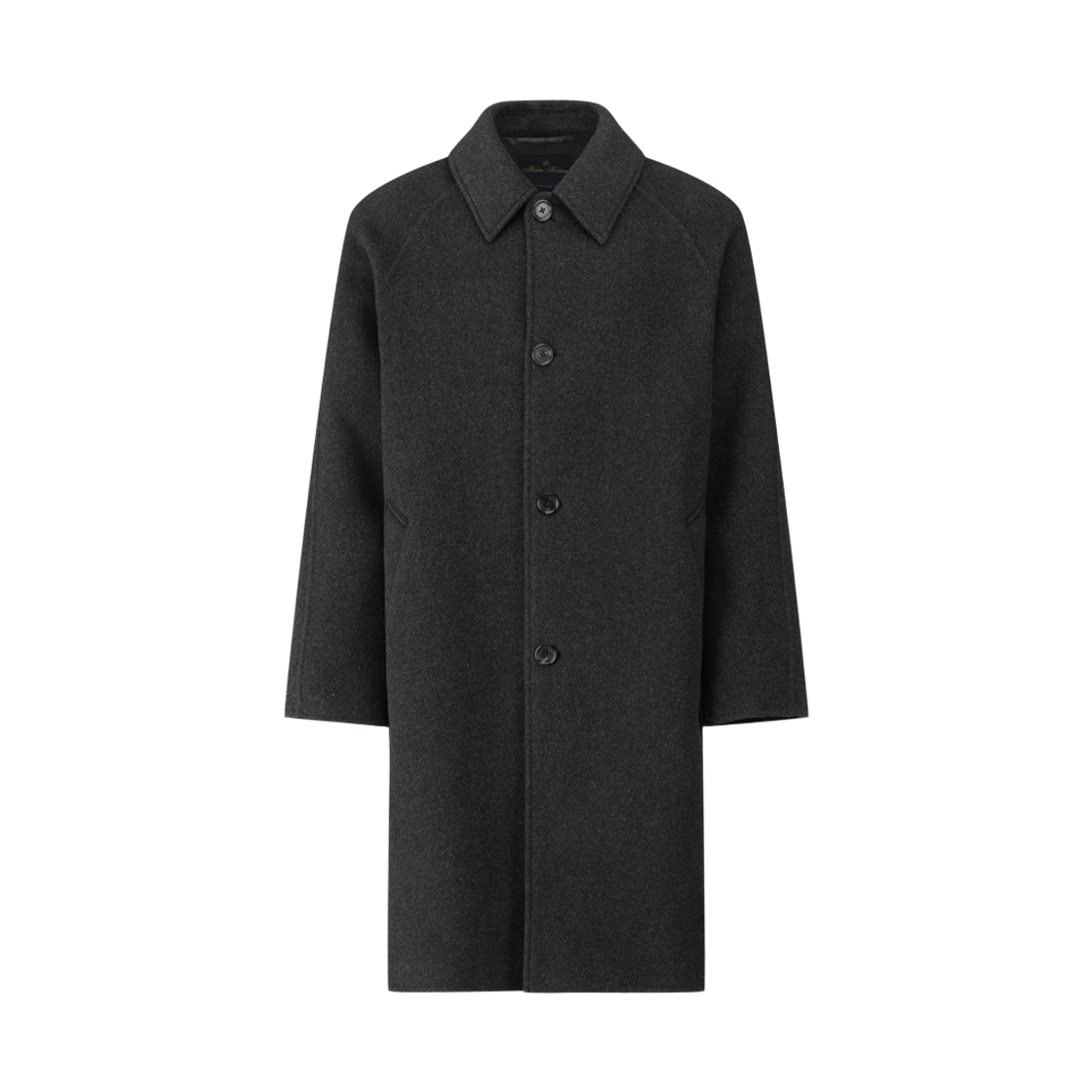 BBCSMBG401-ZCC BrooksBrothers Wool Mac Coat Charcoal