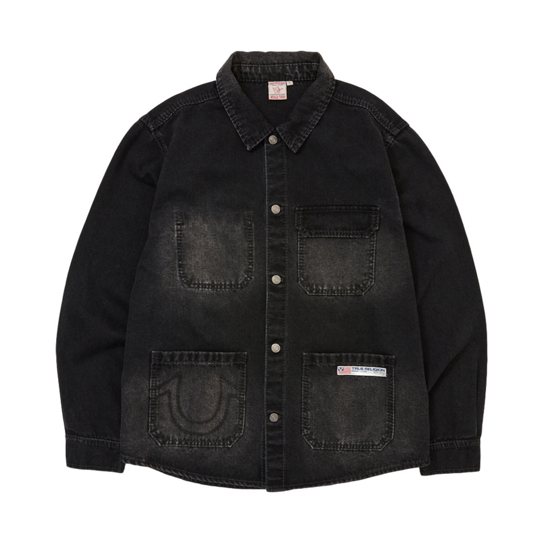 TRB3DJU102WBK True Religion Big T Denim Work Jacket - Washed Black
