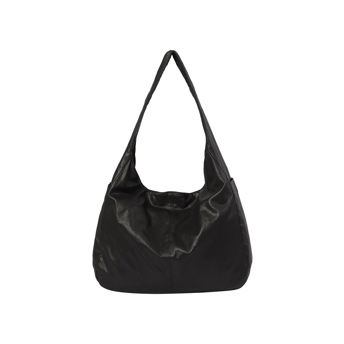 폴리테루 휴먼인덱스 포우 레더 뉴스보이 백 블랙(Polyteru Human Index Faux Leather Newsboy Bag Black)
