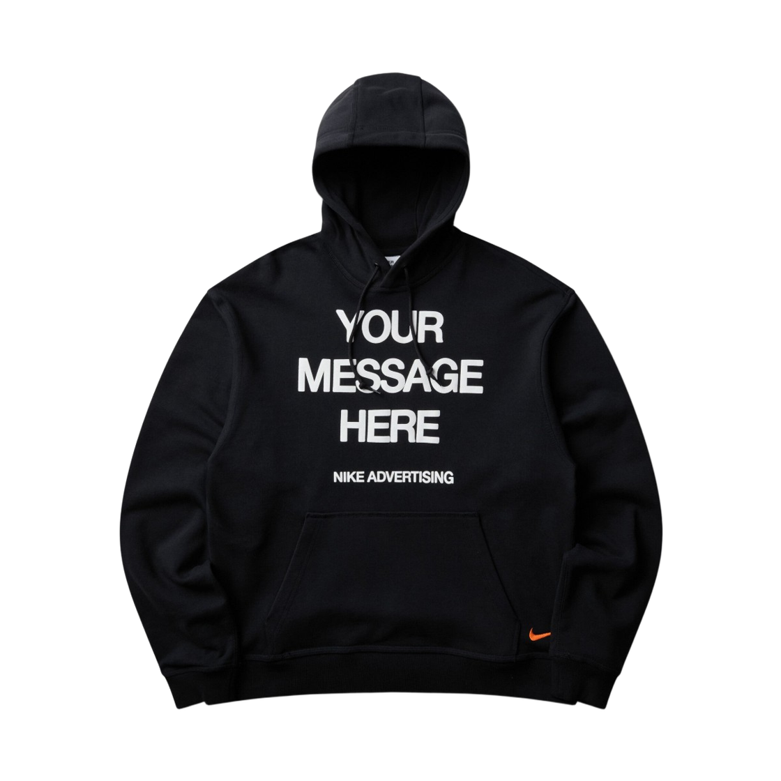 IO1649-010 Nike NSW Fleece Pullover Hoodie Black White - Asia