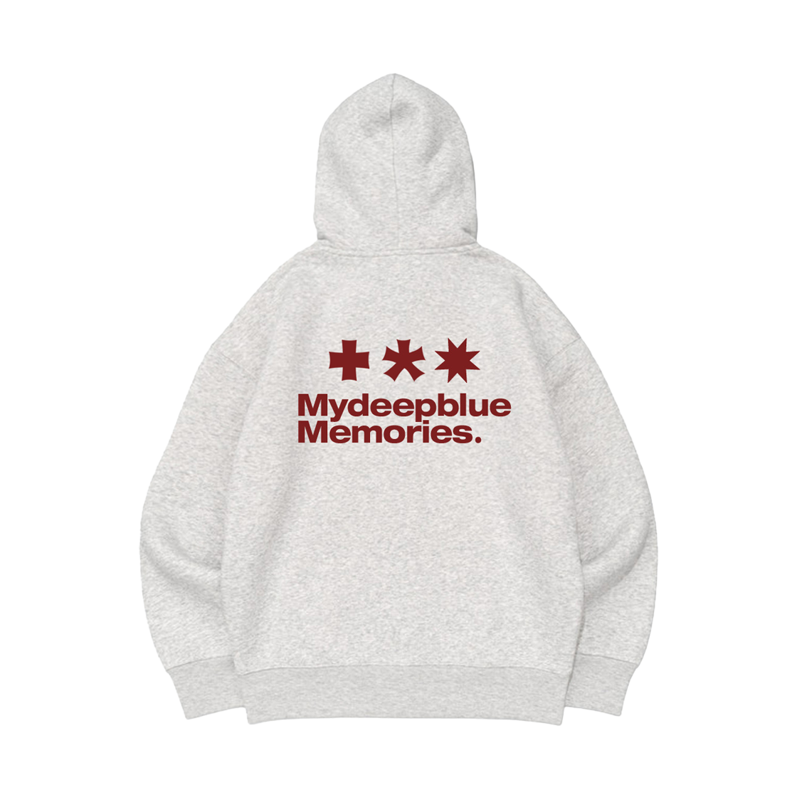 마이딥블루메모리즈 SS 심볼 로고 소프트 후드 라이트 그레이(MydeepblueMemories SS MM SYMBOL LOGO SOFT HOODIE Light Grey)