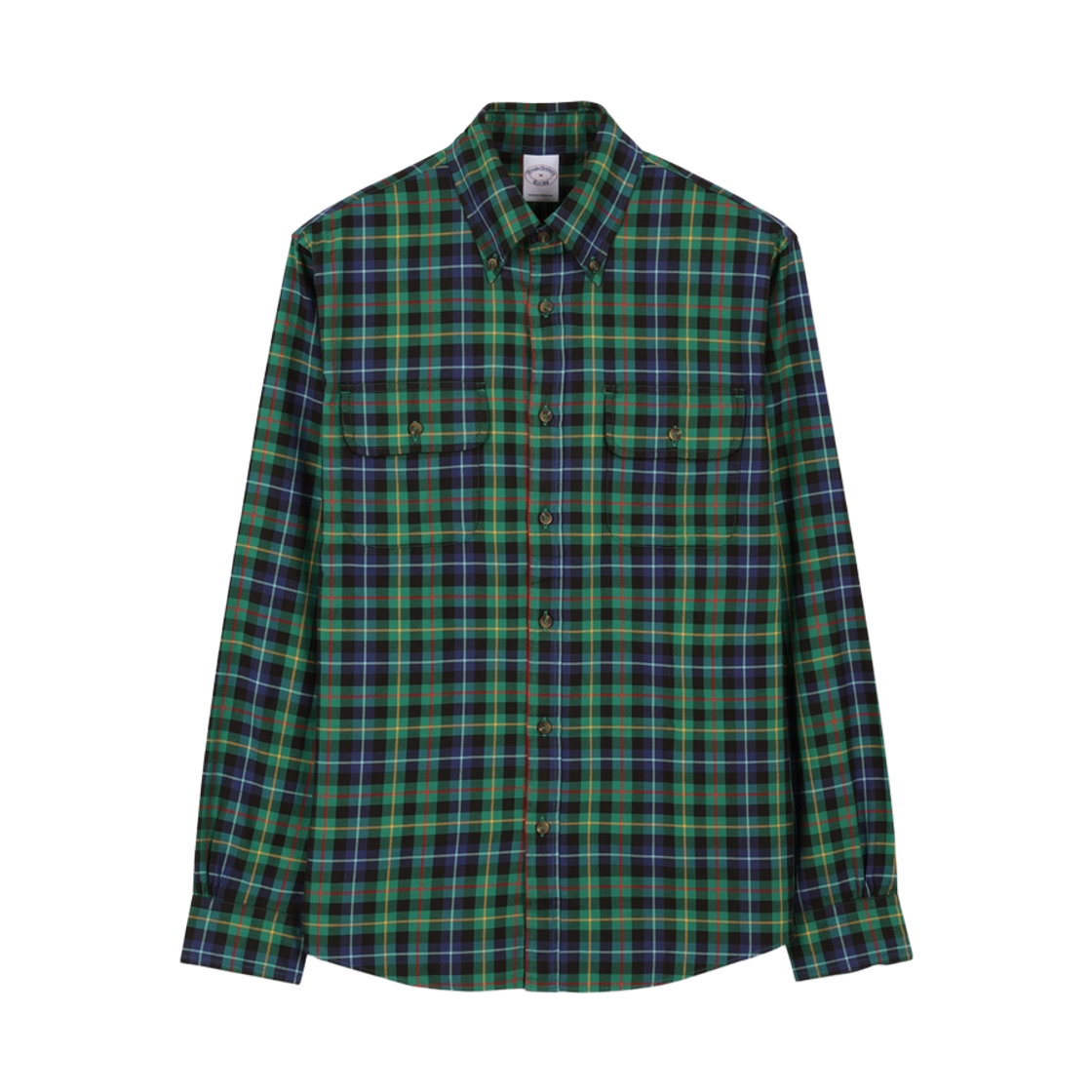 BBTHMMG303-ZGN BrooksBrothers Friday Twill Check Pattern Work Shirt Green