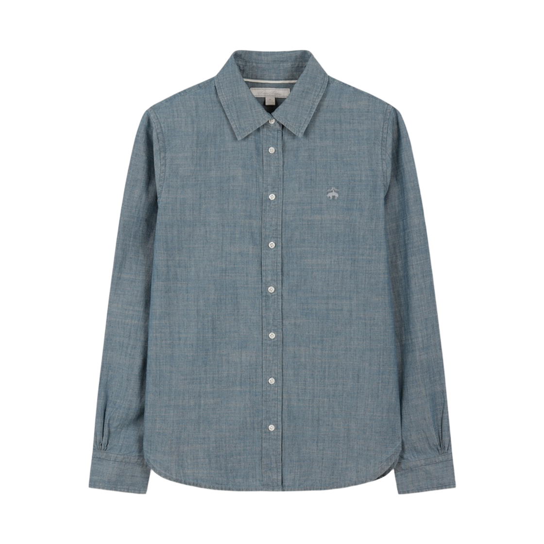 BBTHWFG301-ZID BrooksBrothers Women's Chambray Logo Shirt Indigo