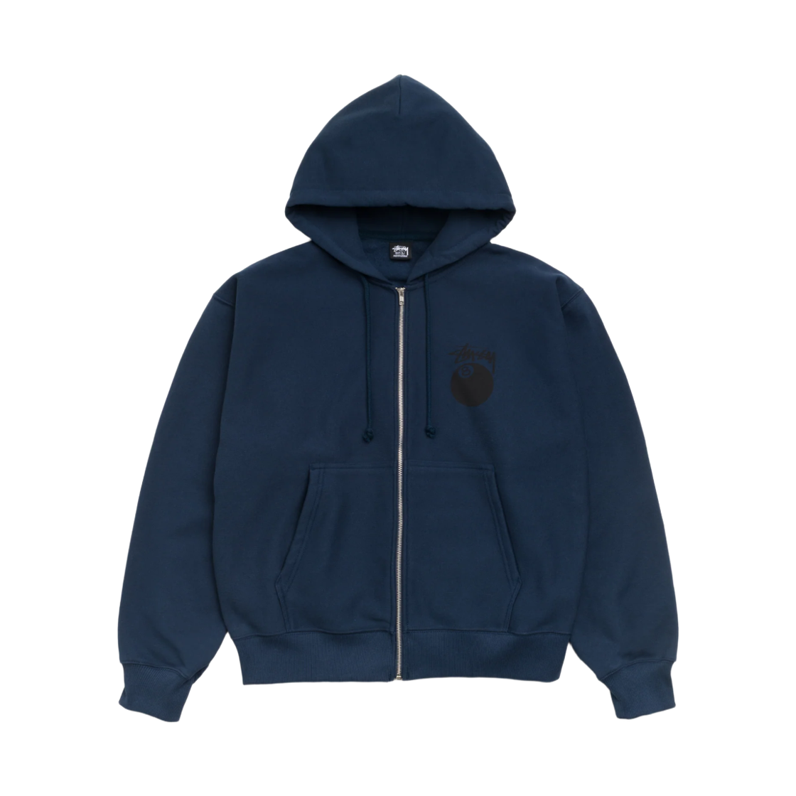 스투시 8볼 집 후드 네이비(Stussy 8 Ball Zip Hoodie Navy) - 2