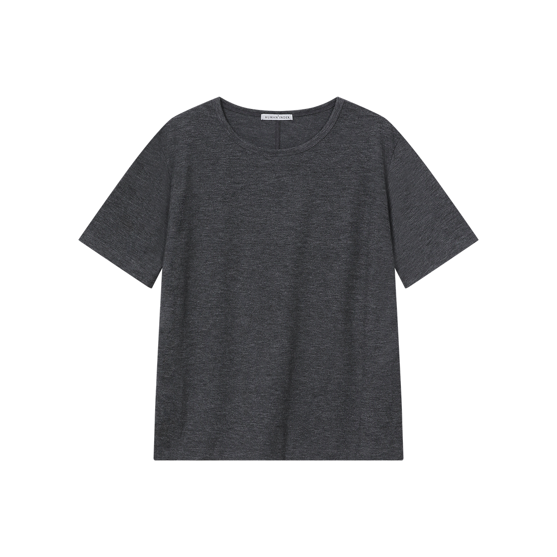 폴리테루 휴먼인덱스 유 넥 소프트 티 차콜(Polyteru Human Index U Neck Soft Tee Charcoal)