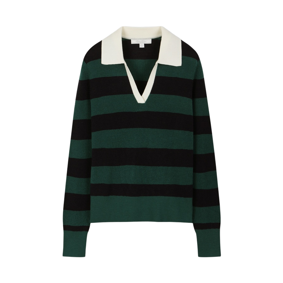 BBWTWFG301-ZGN BrooksBrothers Women's Stripe Rugby Sweater Green