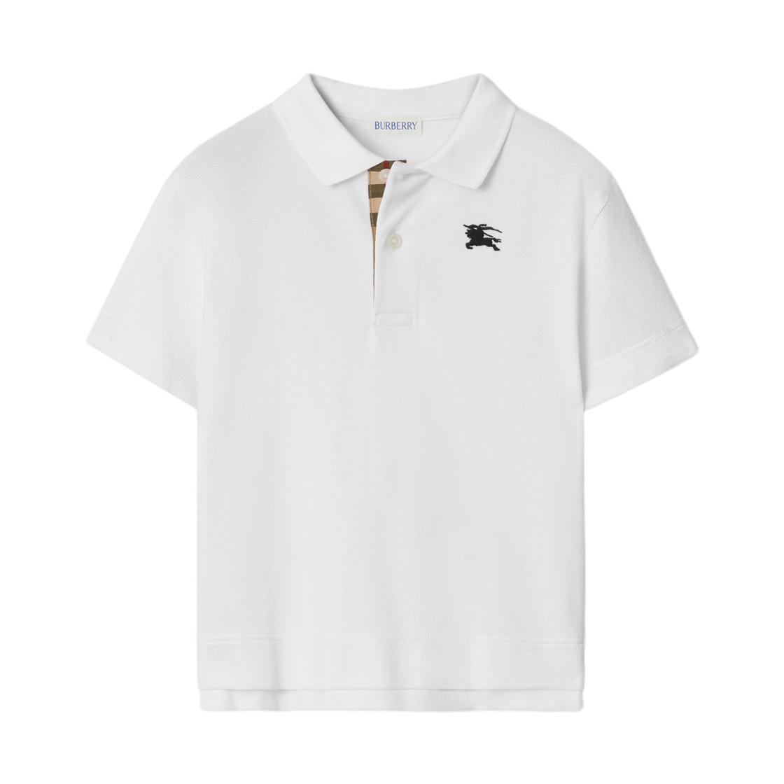 8117368 (Kids) Burberry Cotton Pique Polo Shirt White
