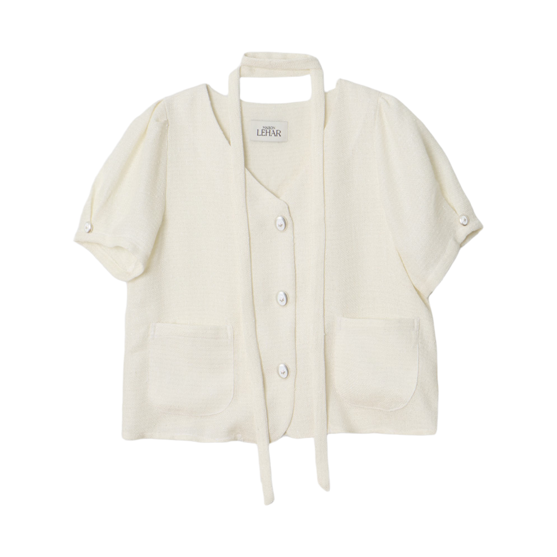 메종르하르 피날레 트위드 반팔자켓 (타이SET) 2color(maisonlehar Finale Tweed Half Jacket (Tie Set) 2color)