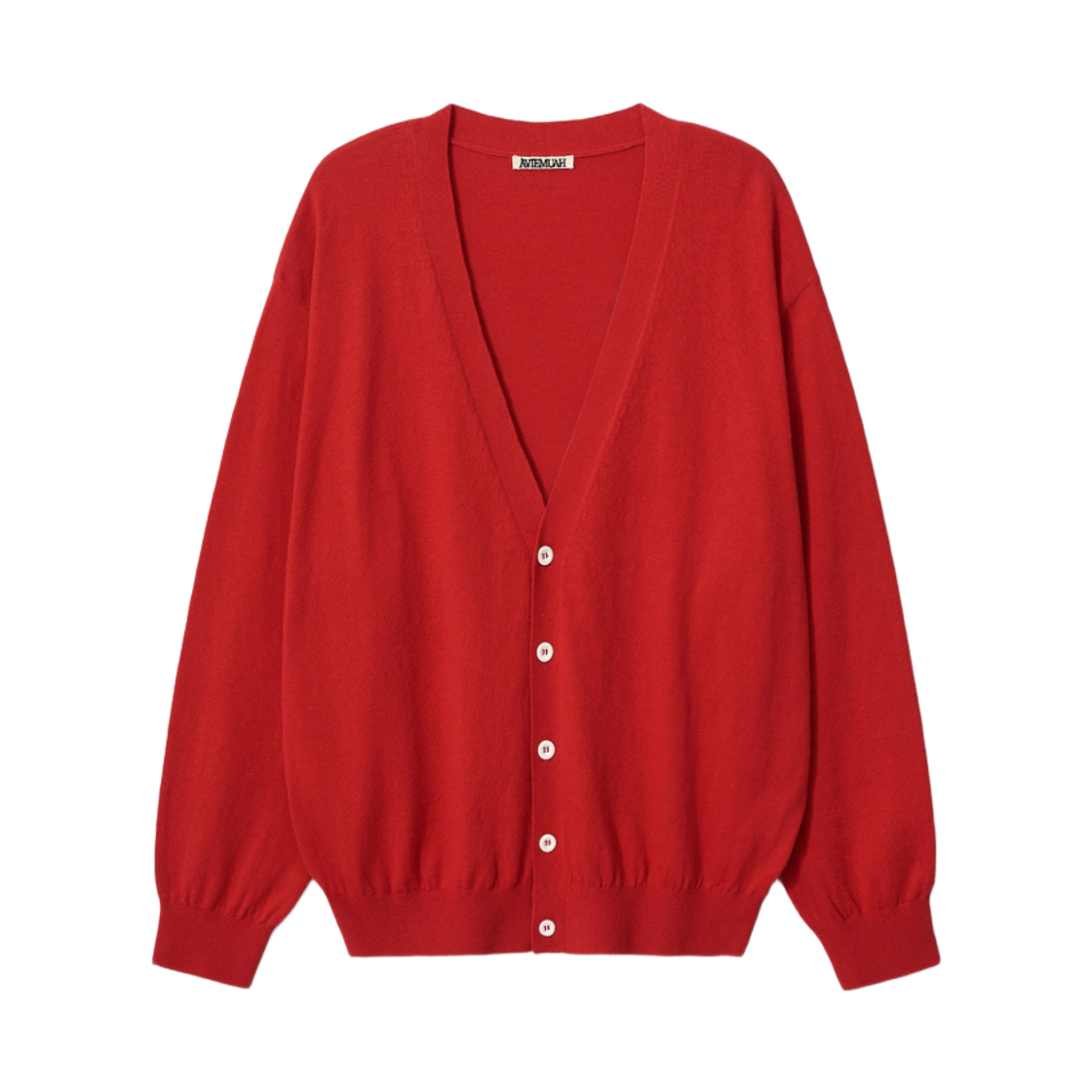 - (W) Aviemuah Cotton Cashmere V-Neck Cardigan Red