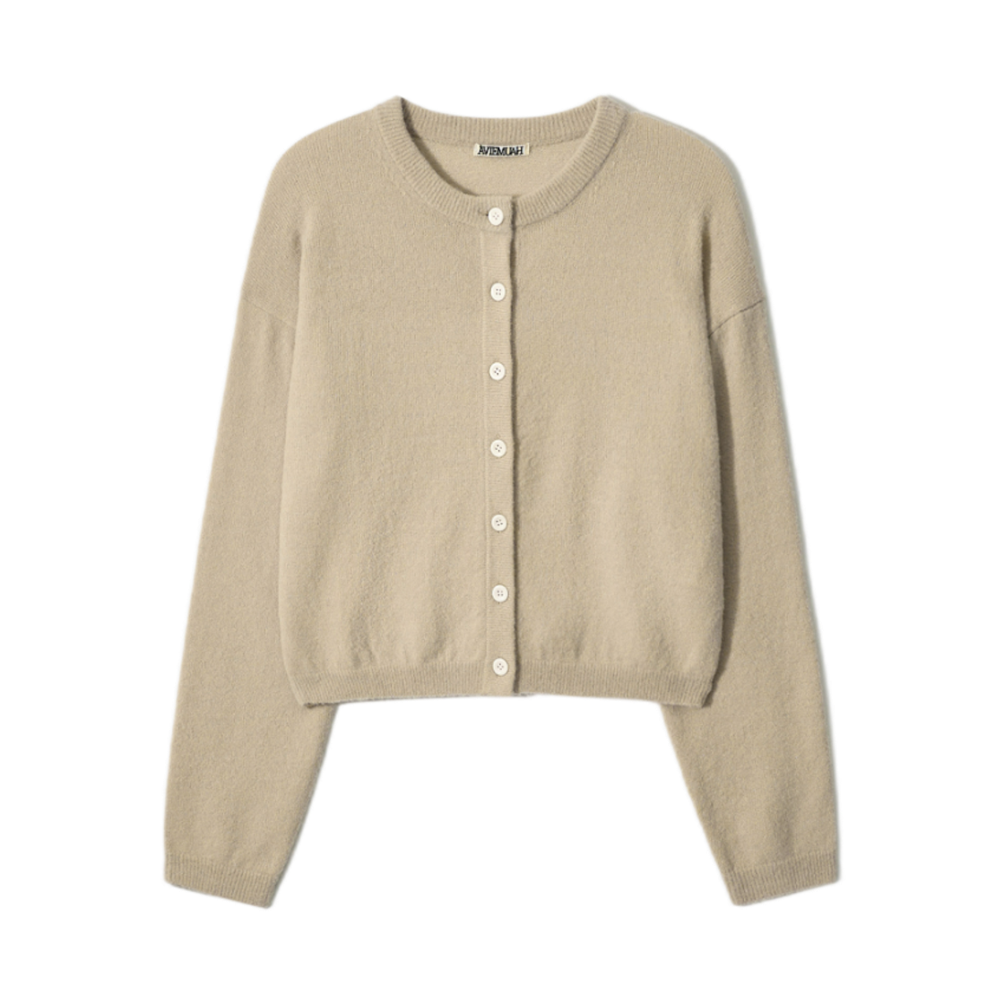 - (W) Aviemuah Fudge Knit Cardigan Beige