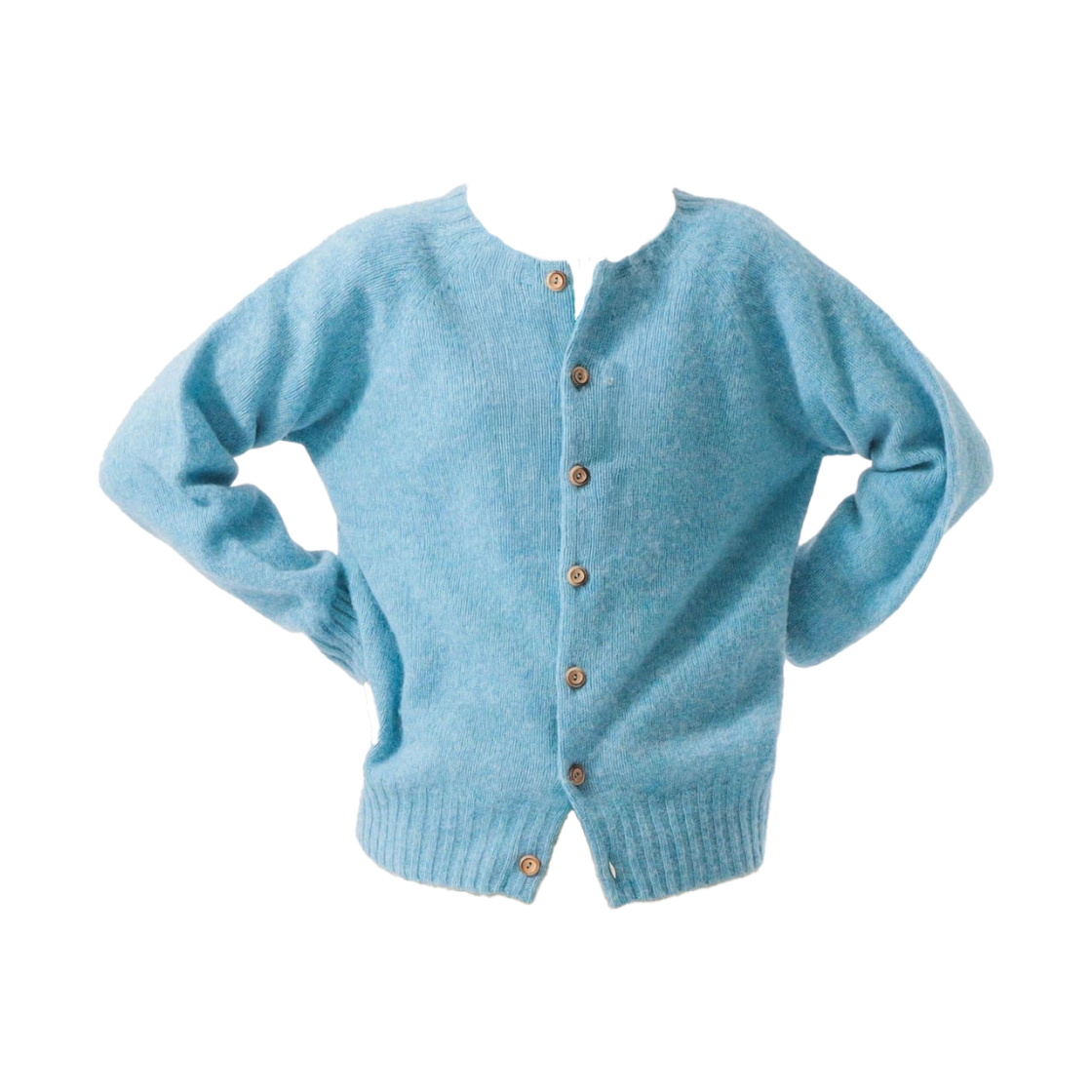 13-15-0214-585 (W) Beams Selection For Women x Nor'Easterly Shetland Shaggy Cardigan Loch Blue