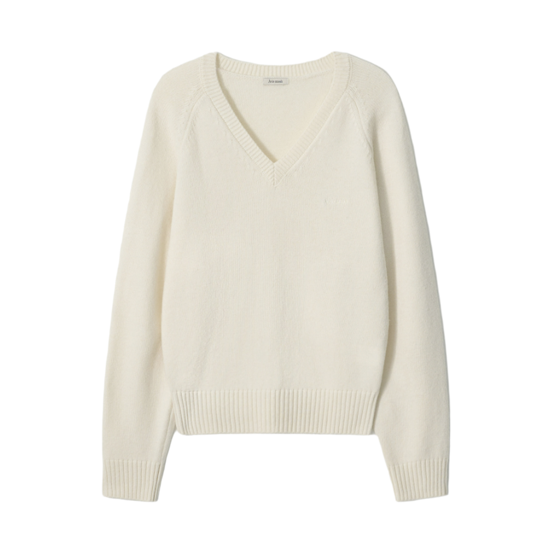 - Aviemuah New V-Neck Wool Cashmere Sweater Ivory
