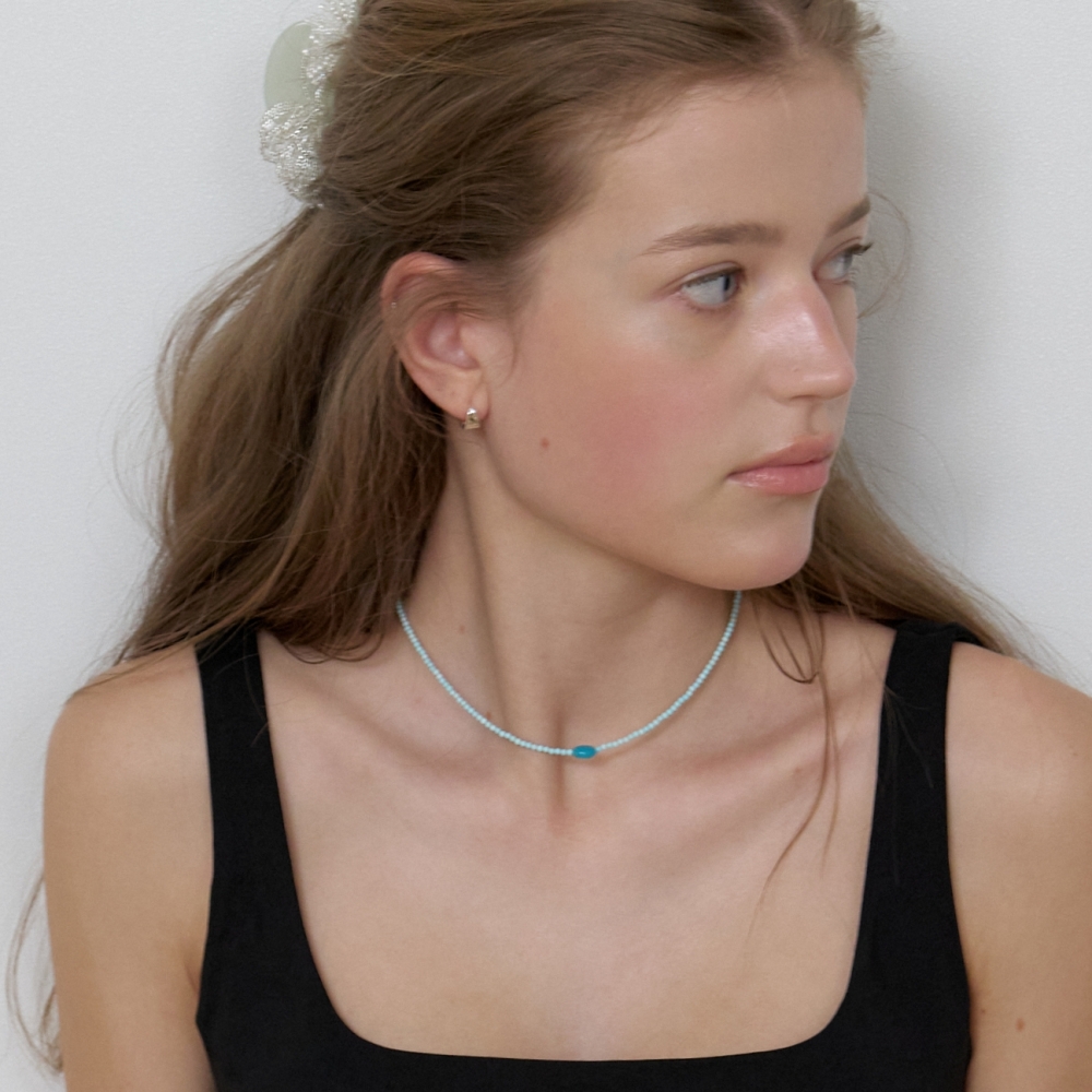 러브미몬스터 베이비 블루 하울라이트 목걸이 베이비블루(lovememonster Baby Blue Howlite Necklace BABY BLUE) - 3