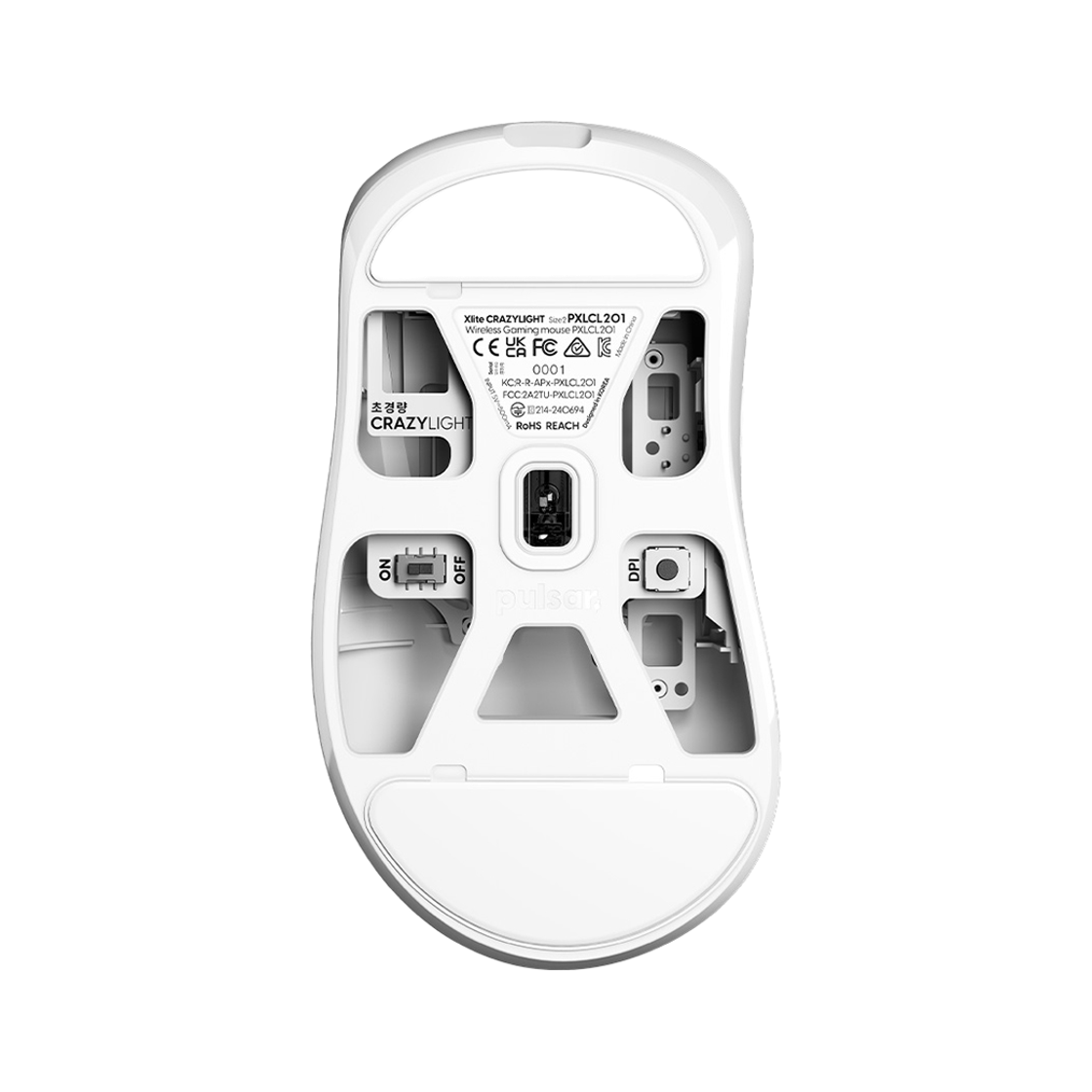 펄사 Xlite CrazyLight 크레이지라이트 무선 게이밍 마우스 미디움사이즈 우유니화이트색상(Pulsar Xlite CrazyLight Medium Uyuni White) - 2